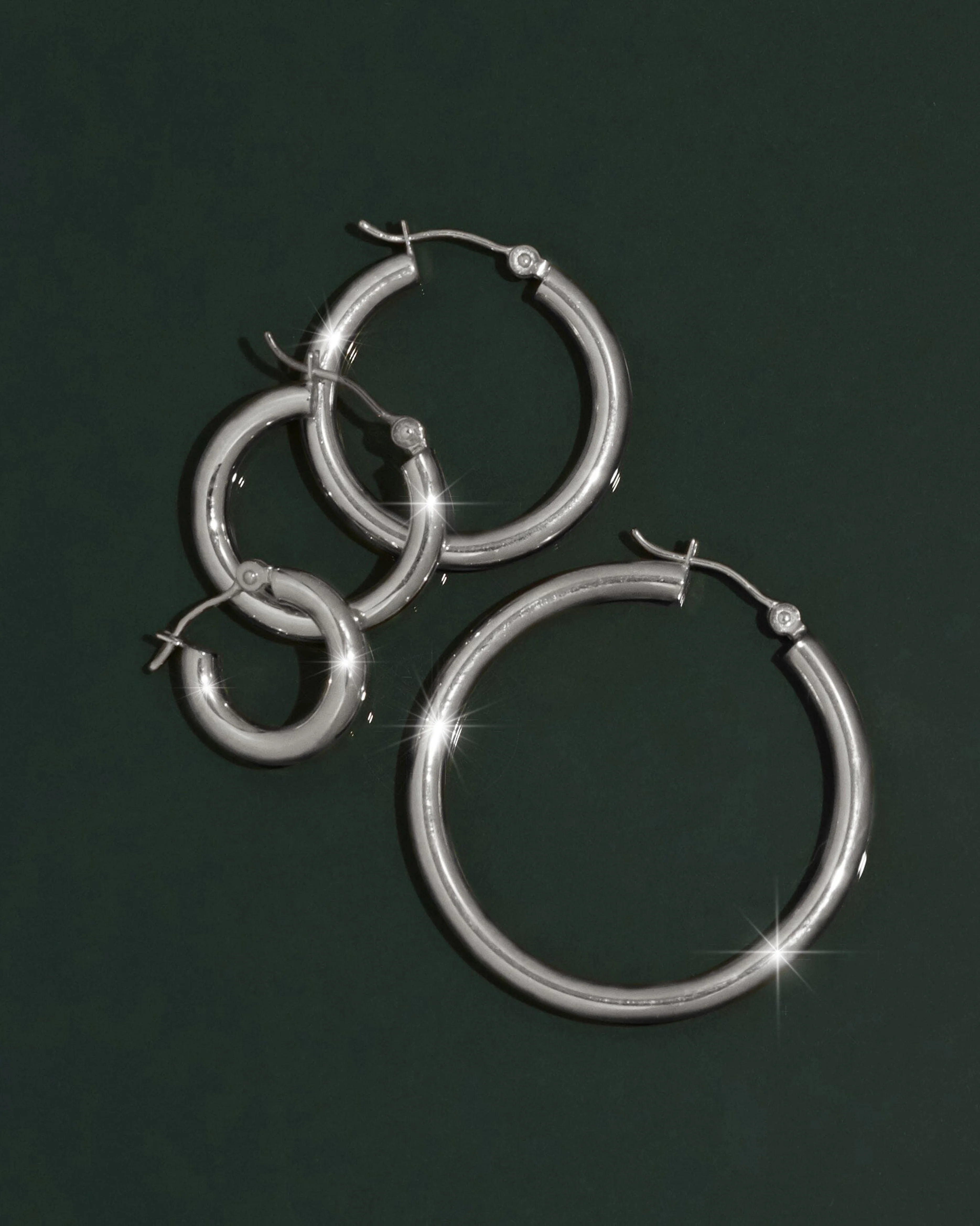 Aurate Silver Hoop Earrings - Image 2