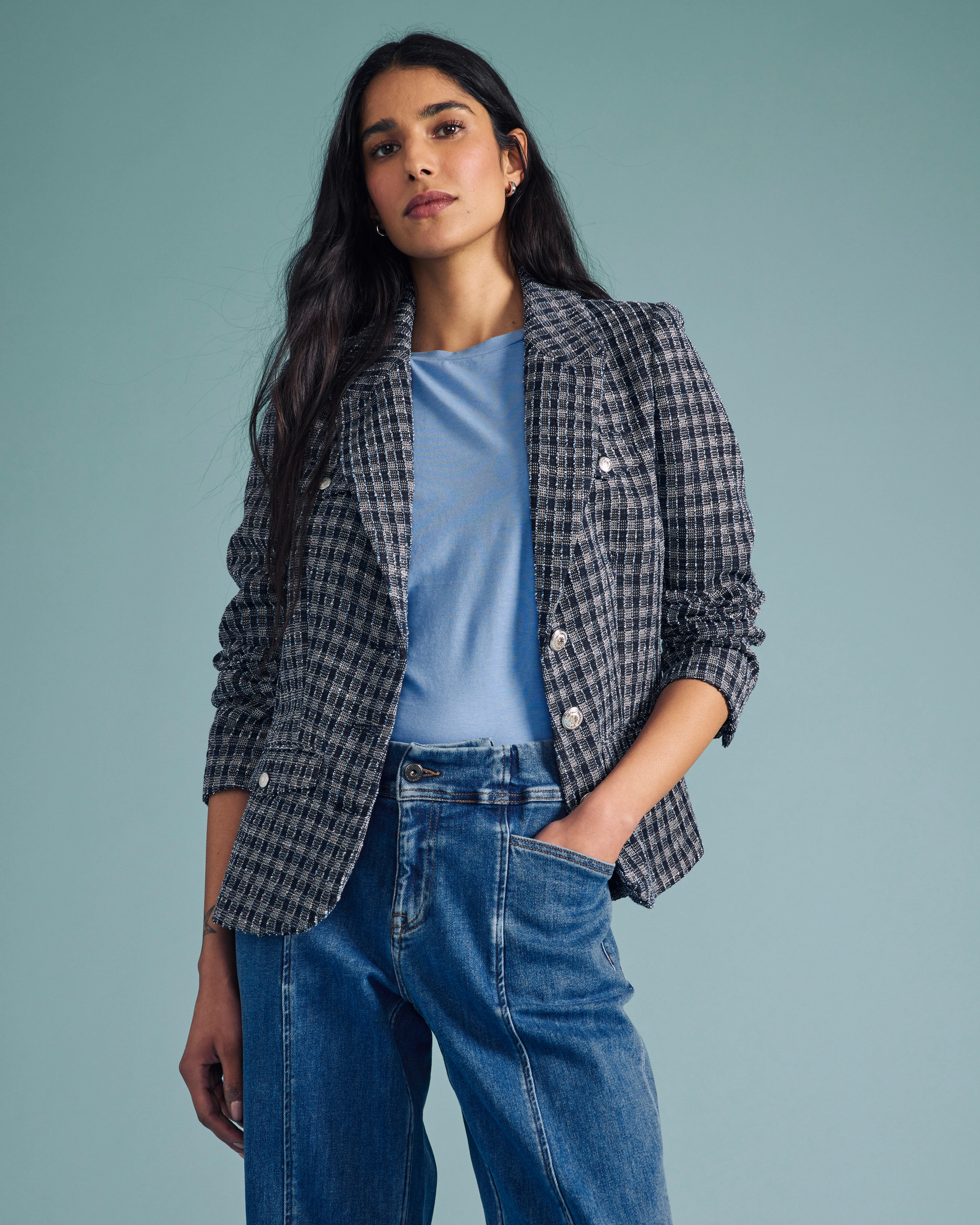 4 Pocket Ponte Blazer - French Tweed