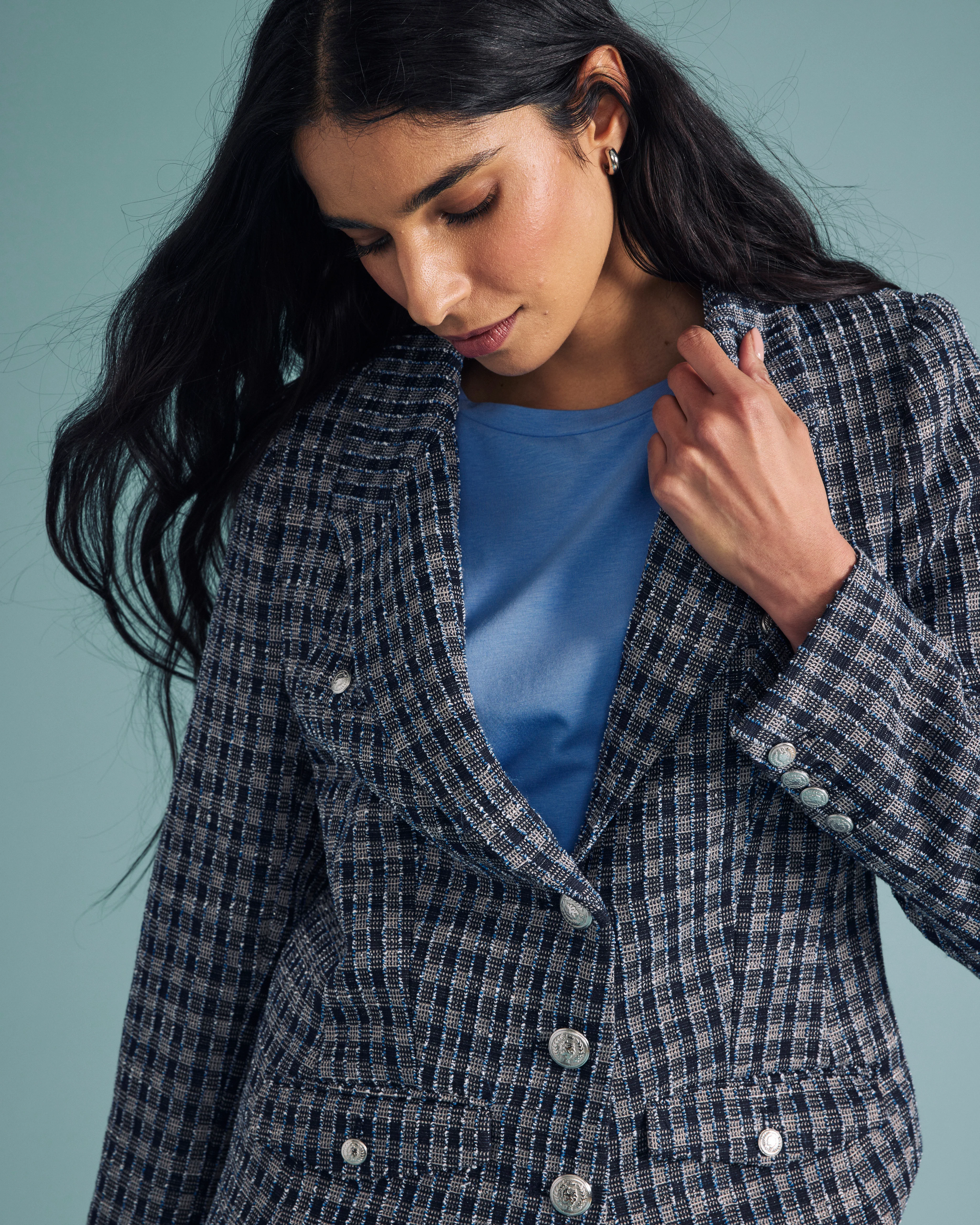 4 Pocket Ponte Blazer - French Tweed - Image 5