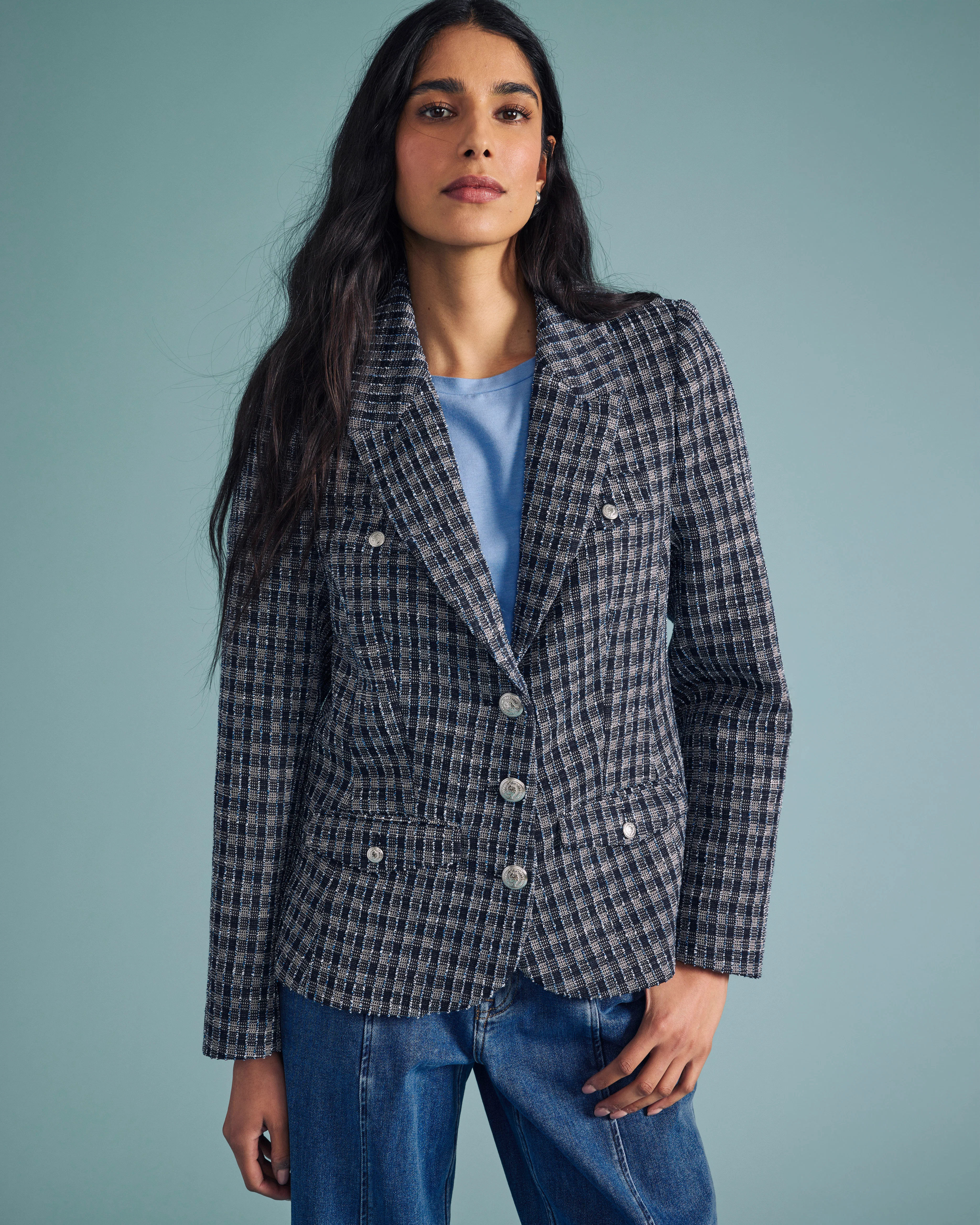 4 Pocket Ponte Blazer - French Tweed - Image 8