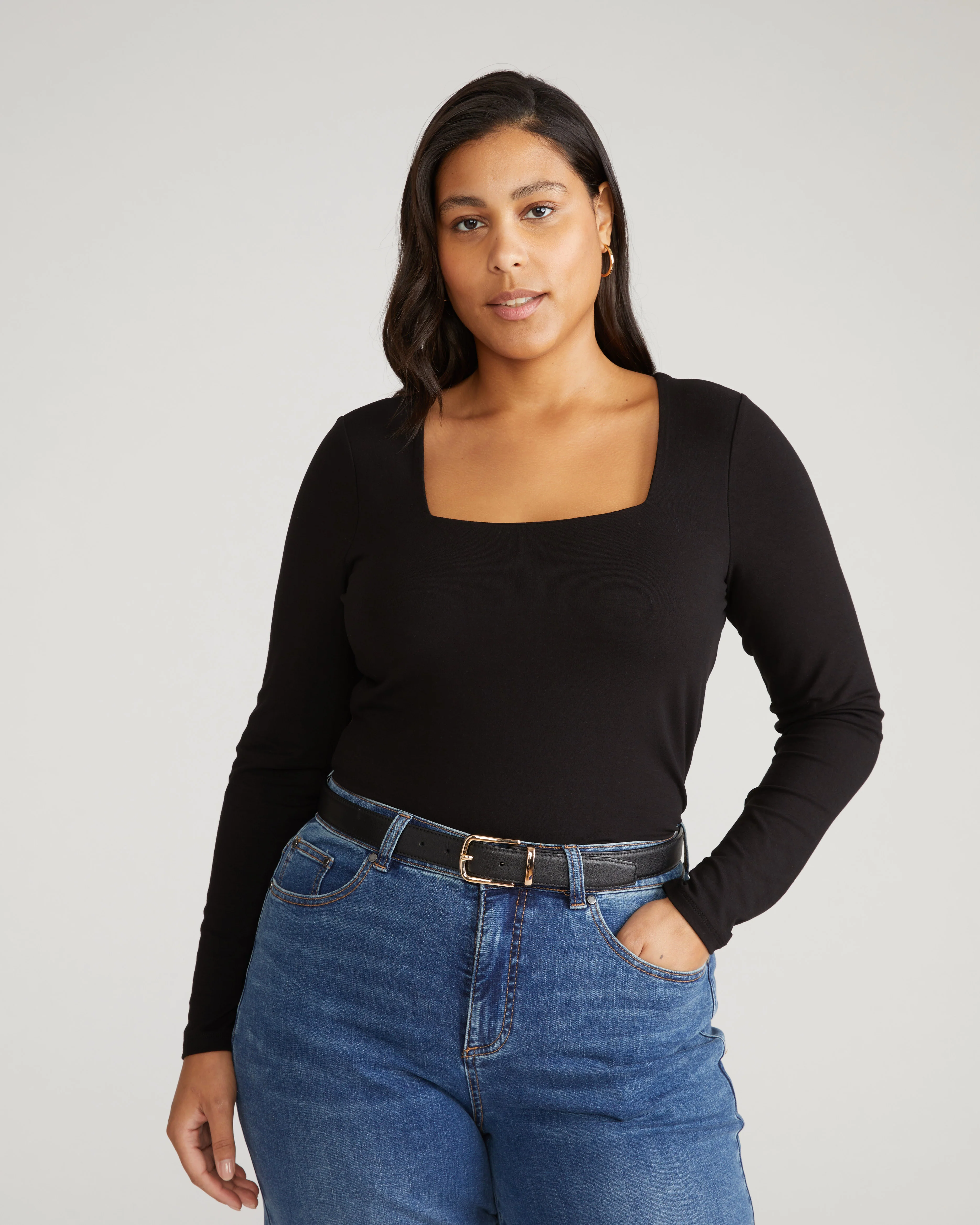Agatha Liquid Jersey Top - Black - Image 4