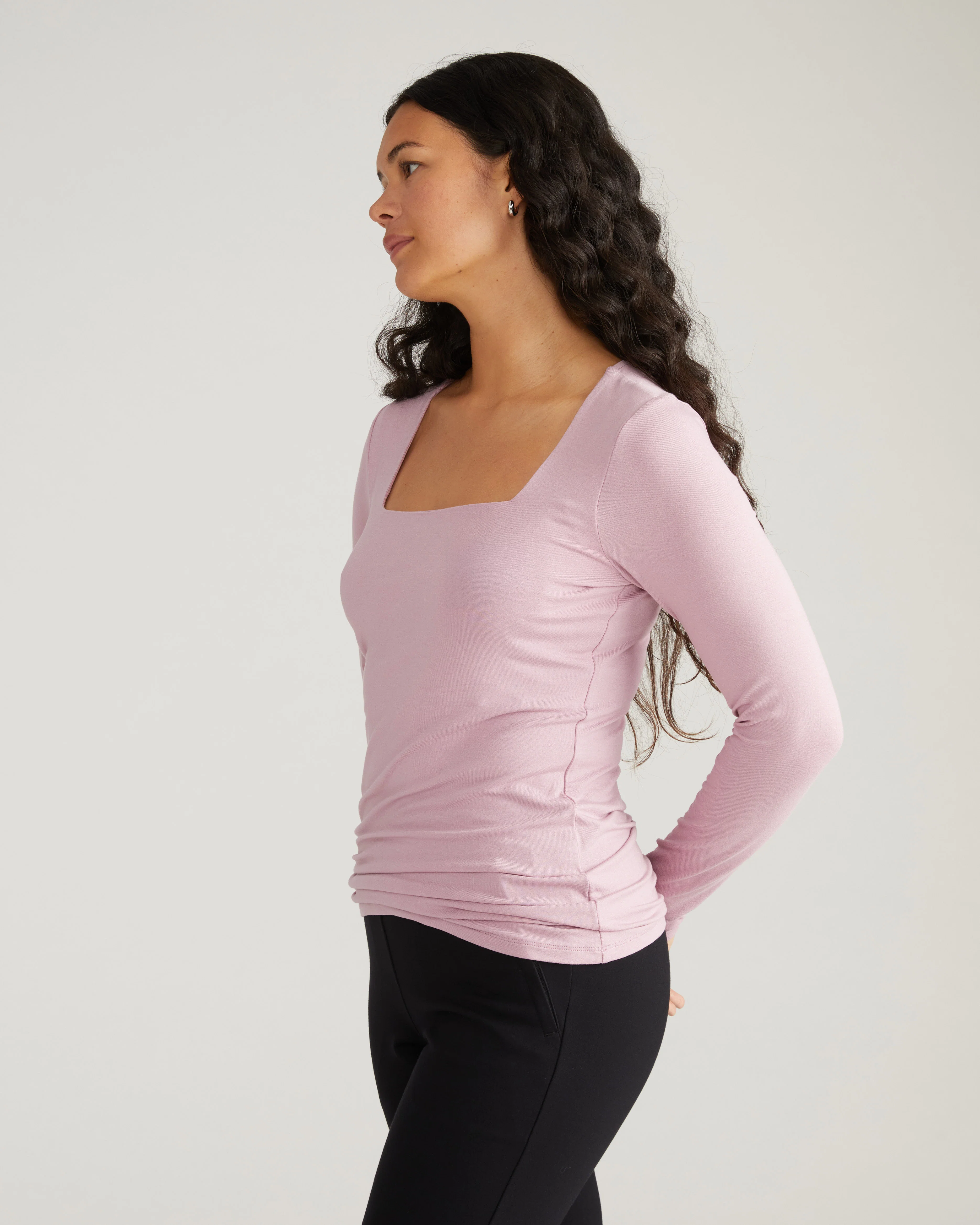 Agatha Liquid Jersey Top - Pale Mauve - Image 3