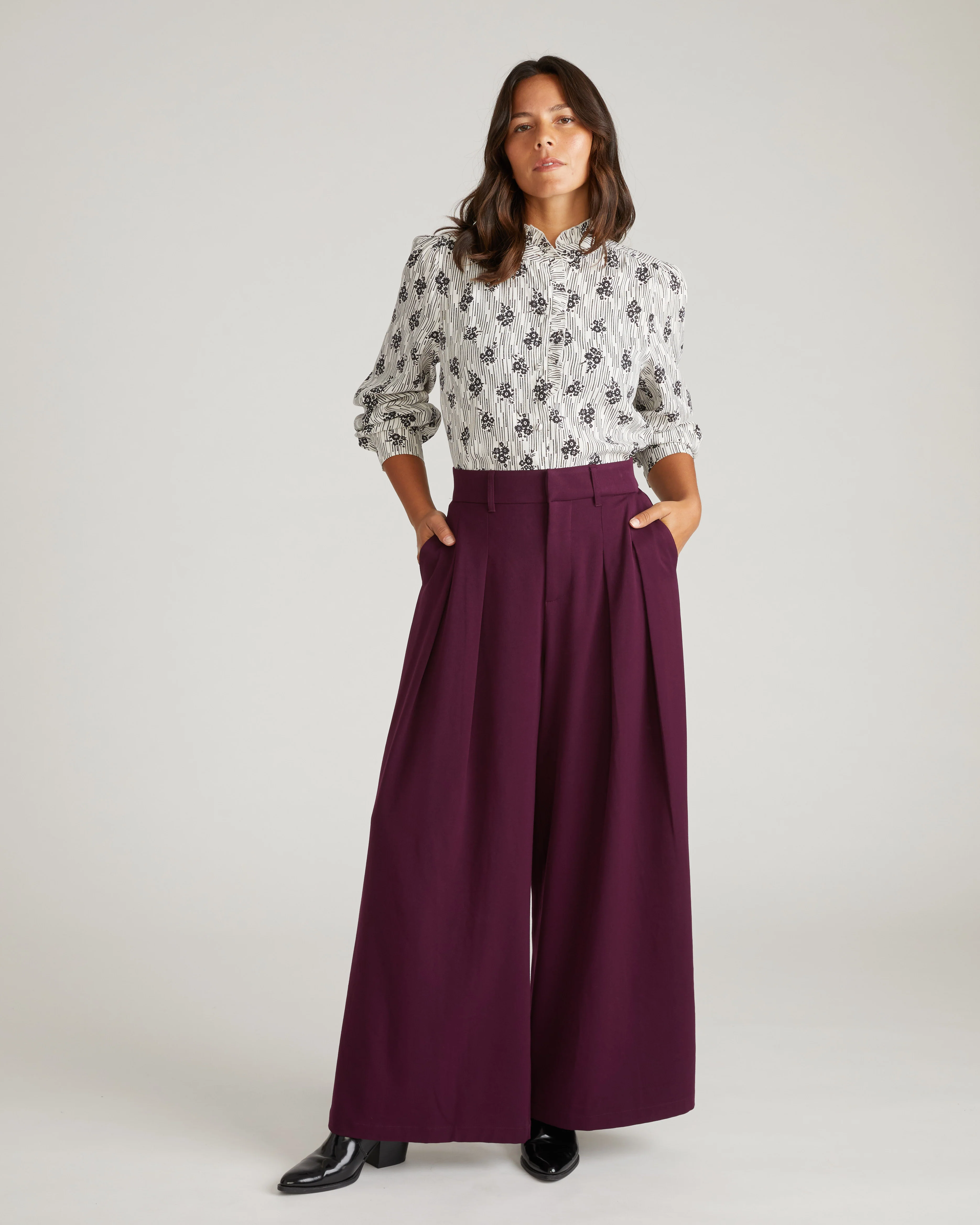 All Day Palais Wide Leg Pants - Gamay - Image 4