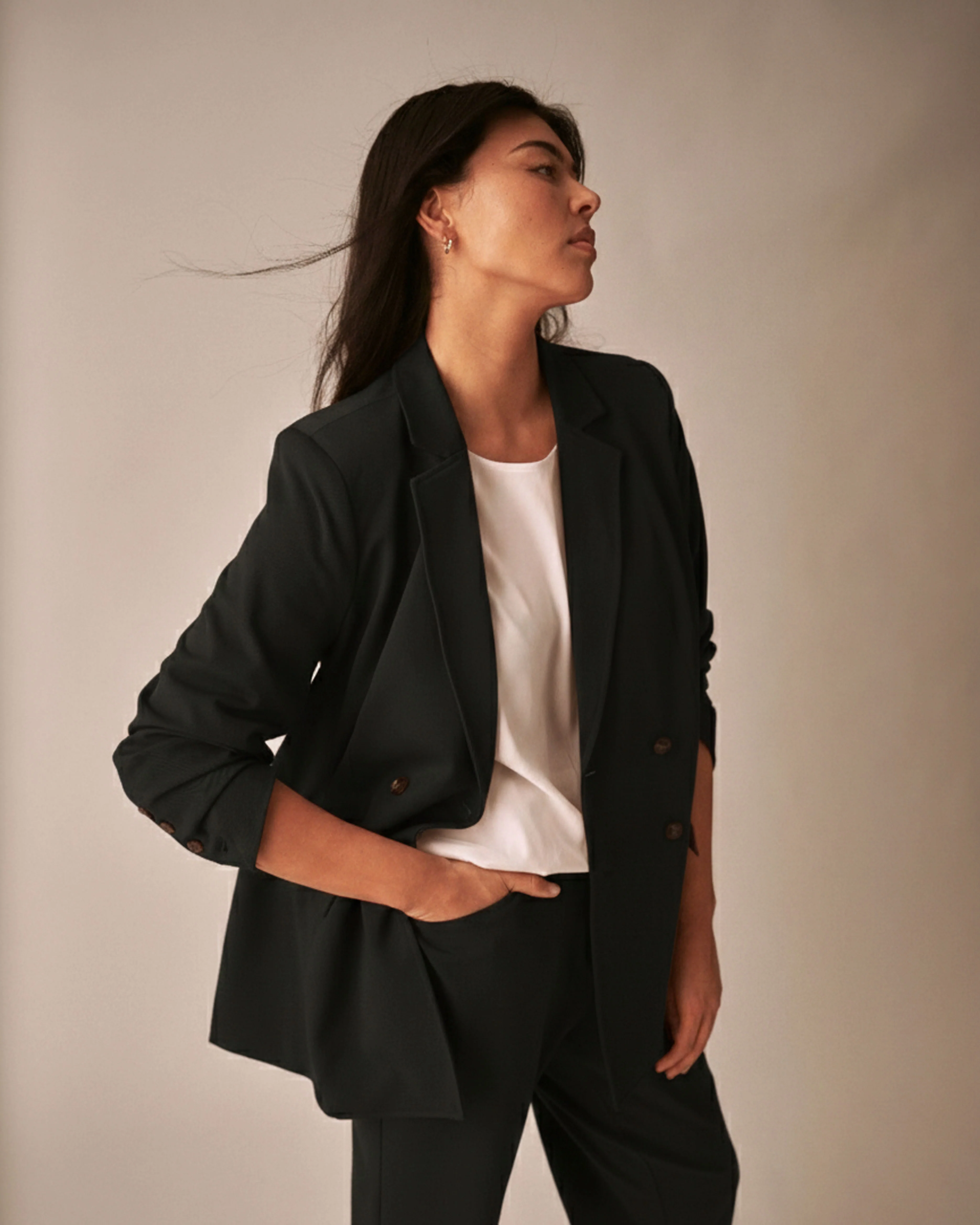 All Day Warren Double Breasted Blazer - Black - Image 2