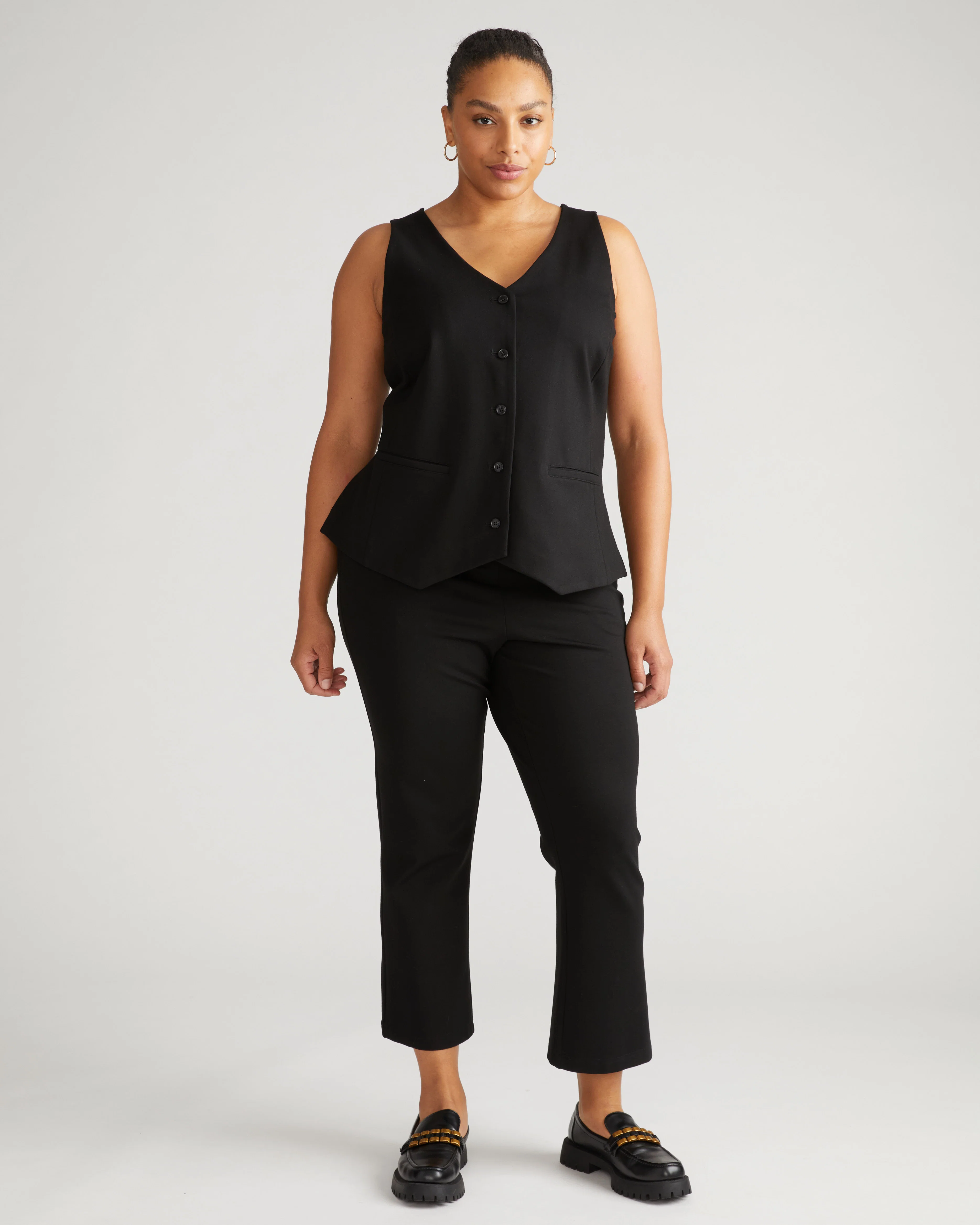 Amaya Ponte Kick Flare Pants - Black - Image 3