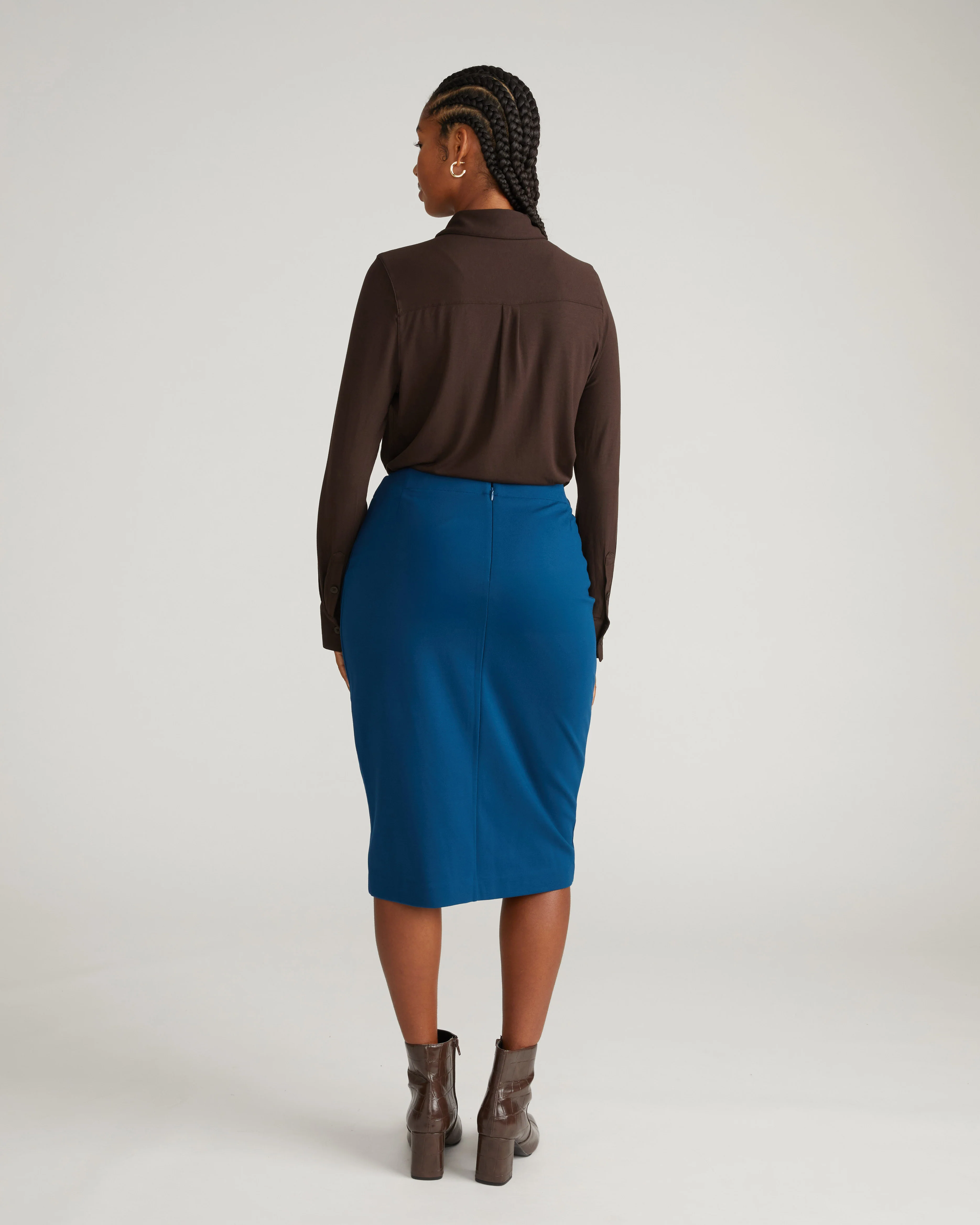 Anya Ponte Skirt - Deep Teal - Image 3