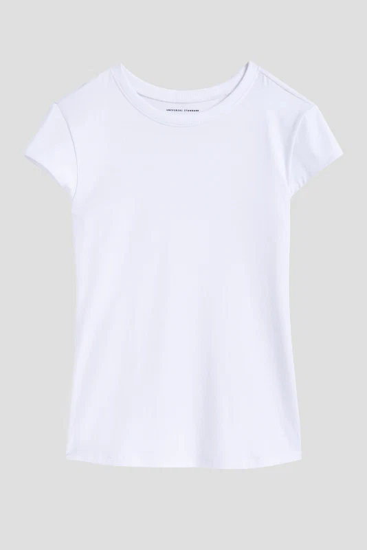 Ashley Cap Sleeve Tee - White - Image 5