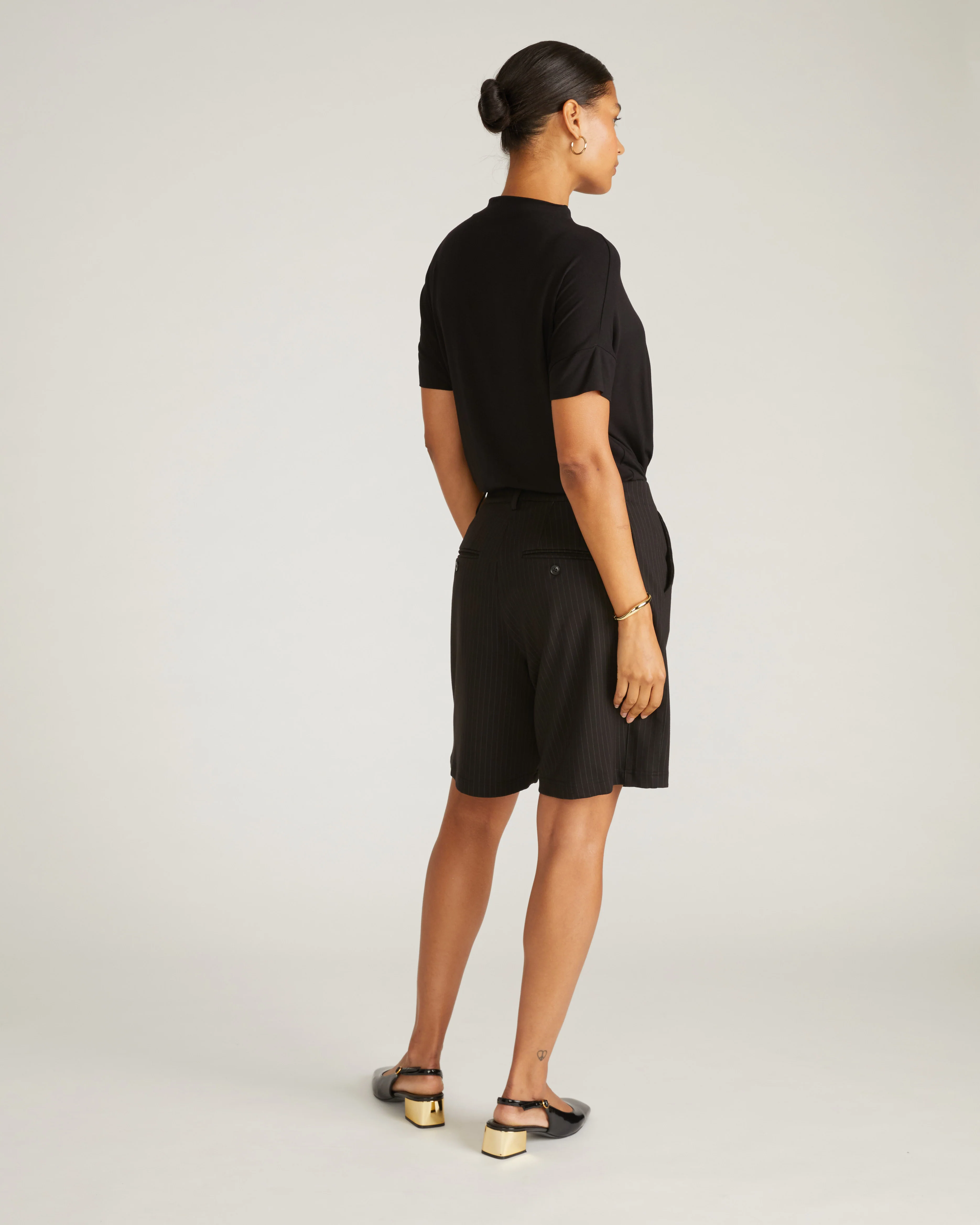 Audrey Ponte Shorts - Slate Pinstripe - Image 3