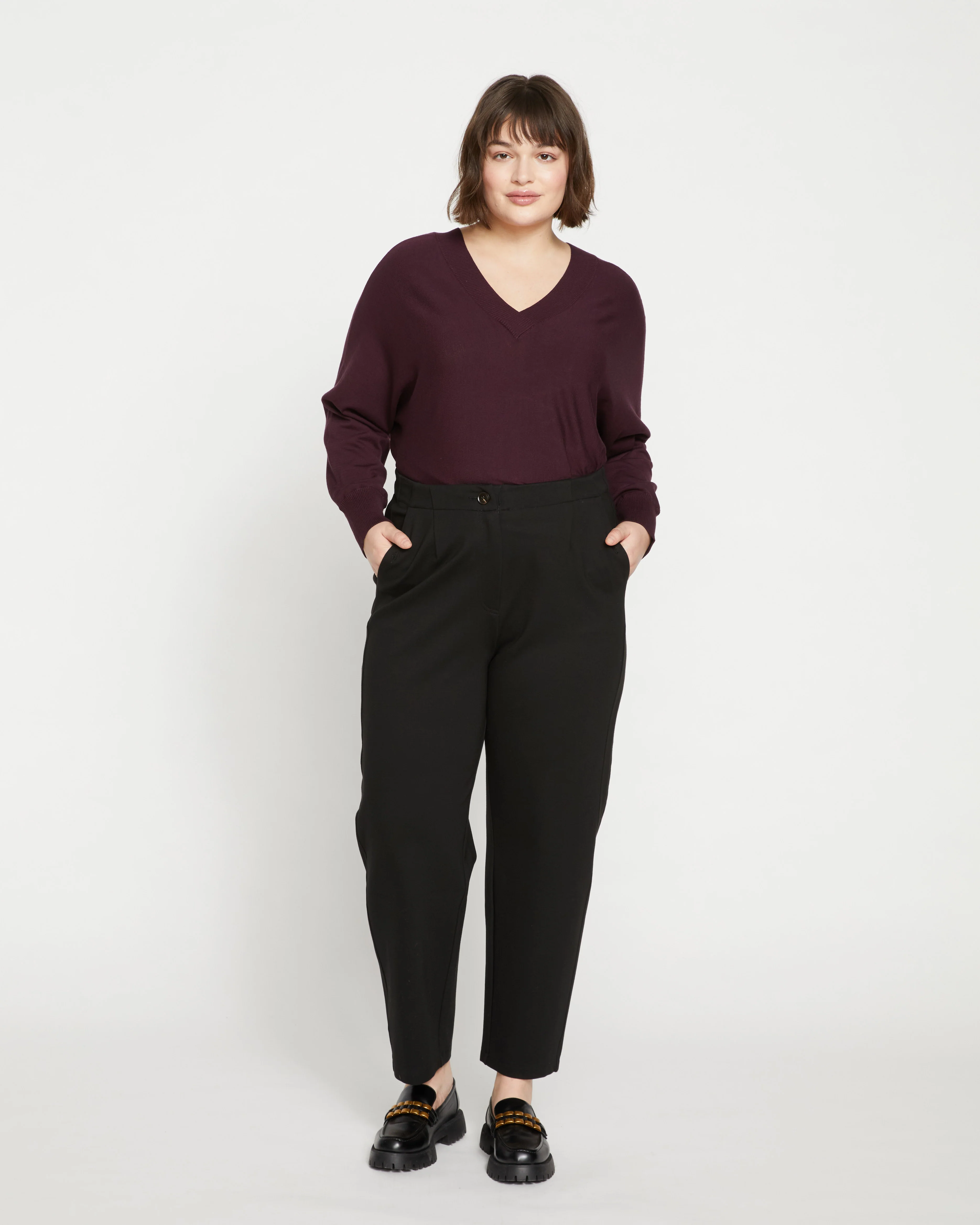 Audrey Tailored Ponte Pants - Black - Image 2