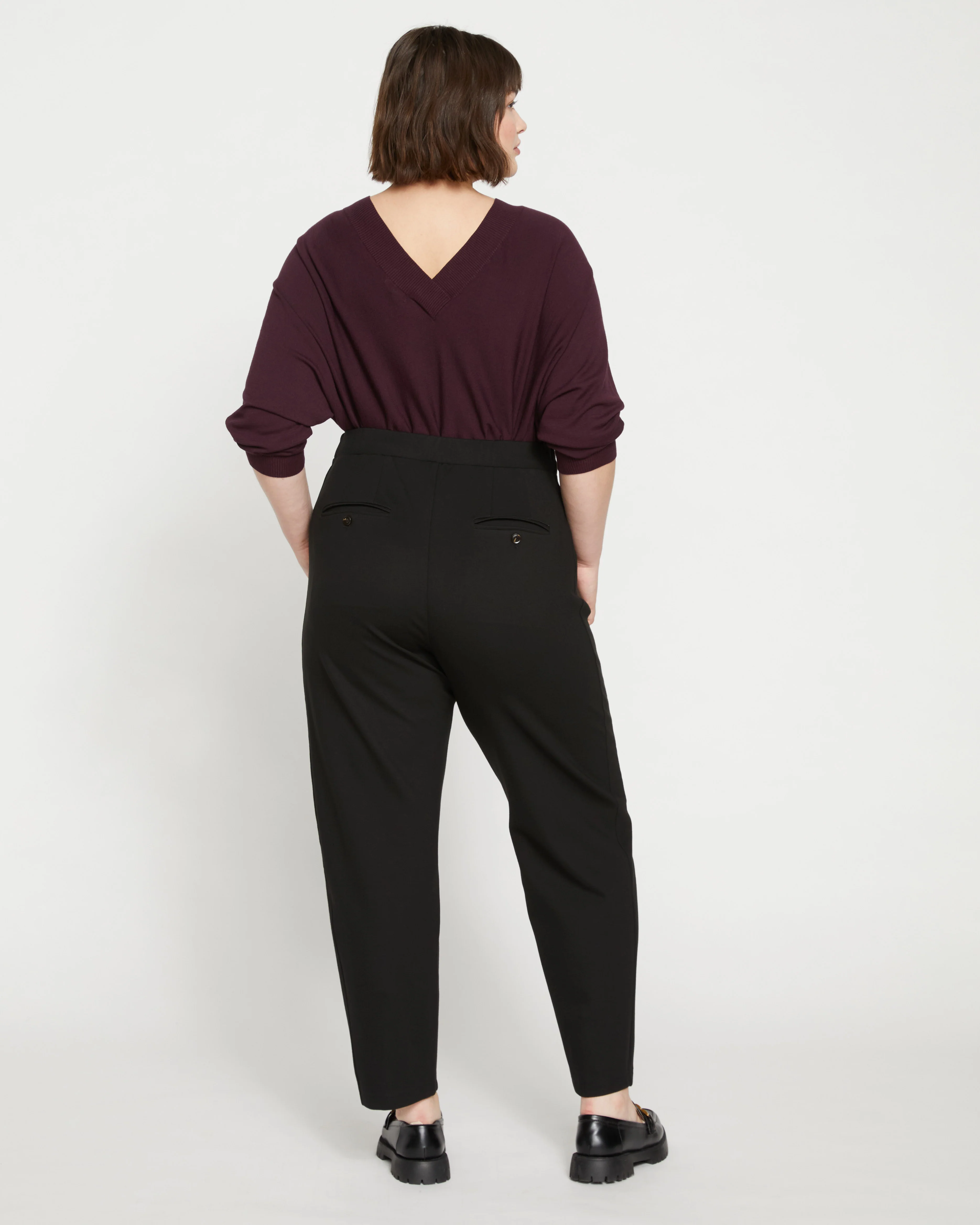 Audrey Tailored Ponte Pants - Black - Image 4