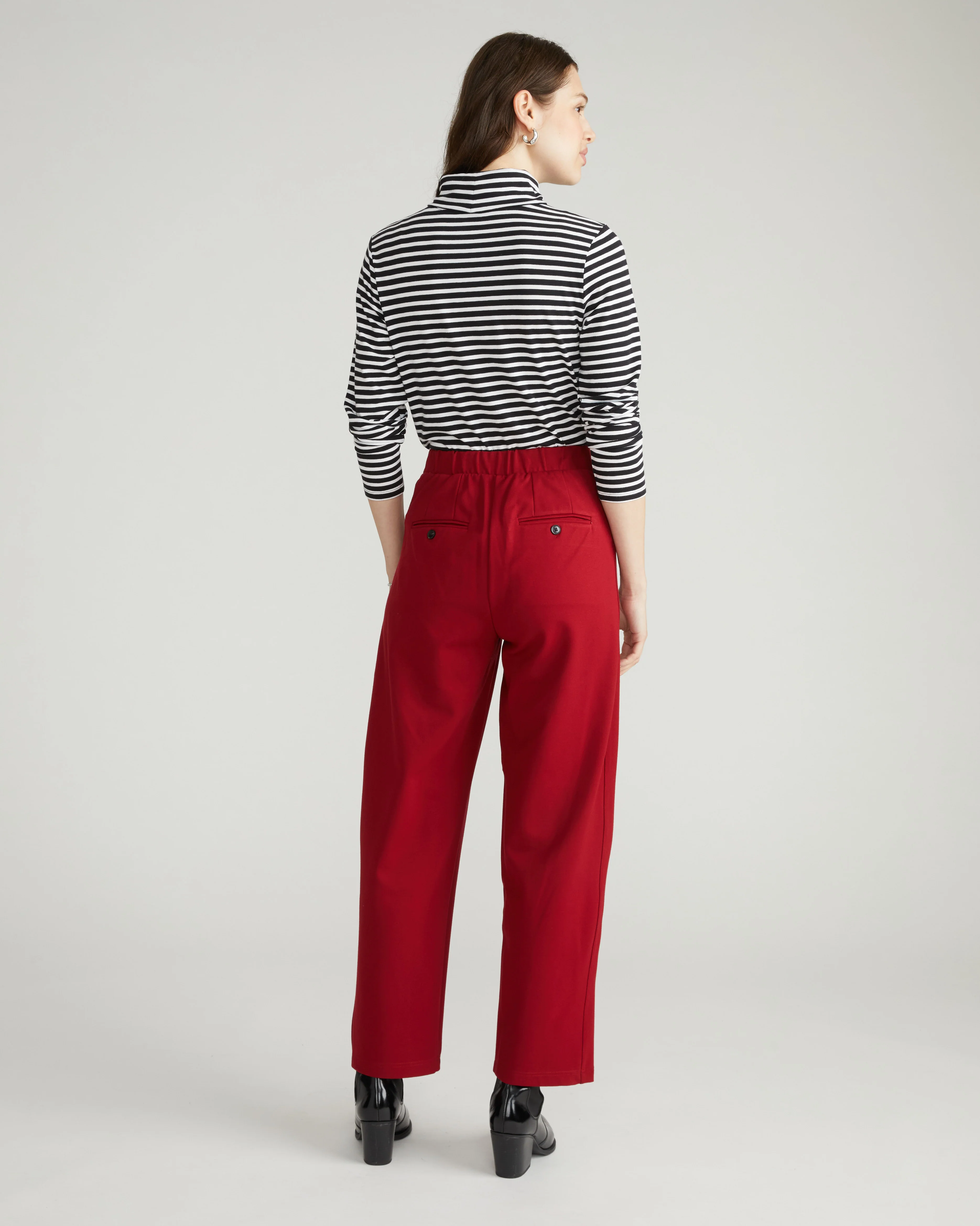 Audrey Tailored Ponte Pants - Garnet - Image 9