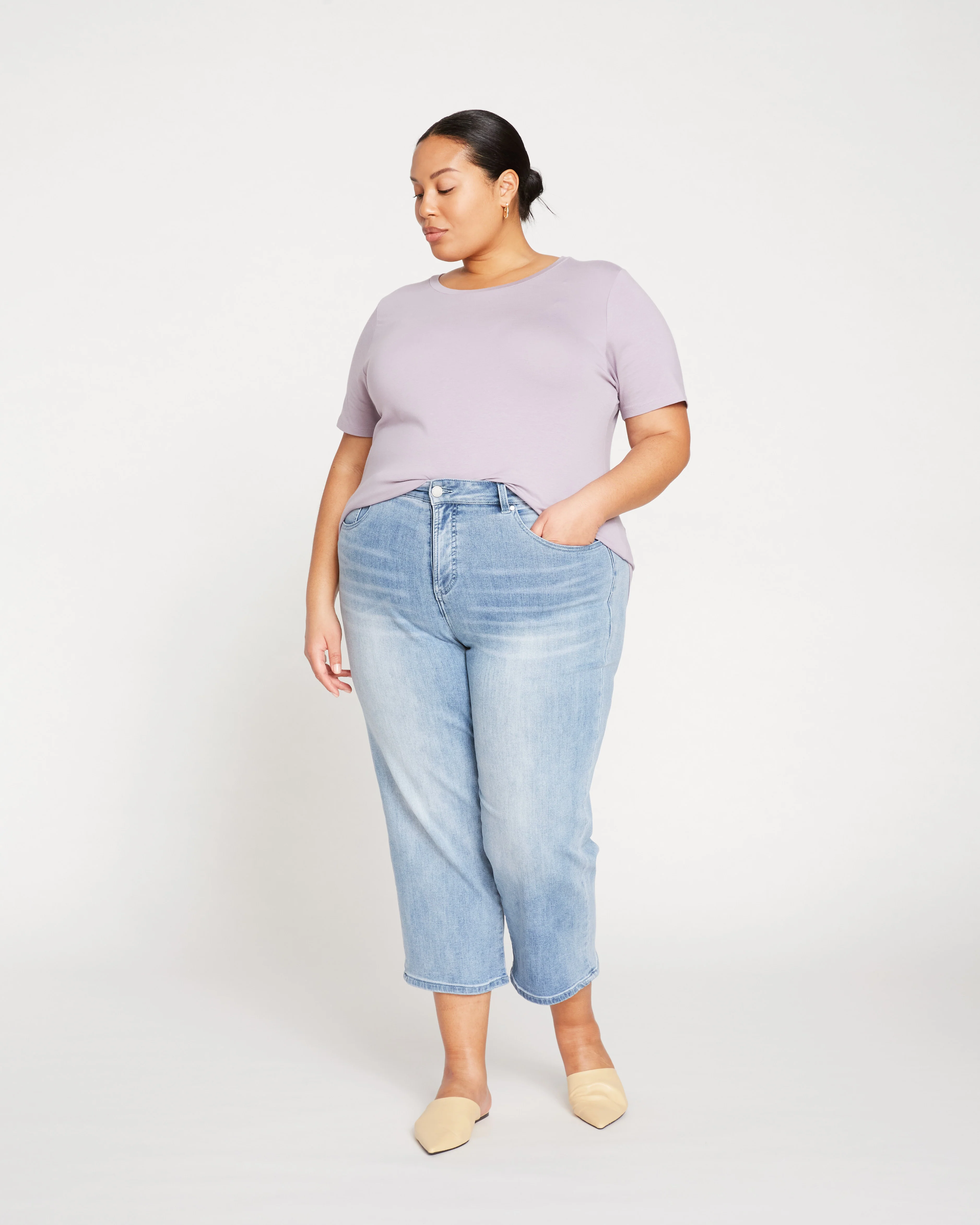 Bae Boyfriend Crop Jeans - Light Blue - Image 2