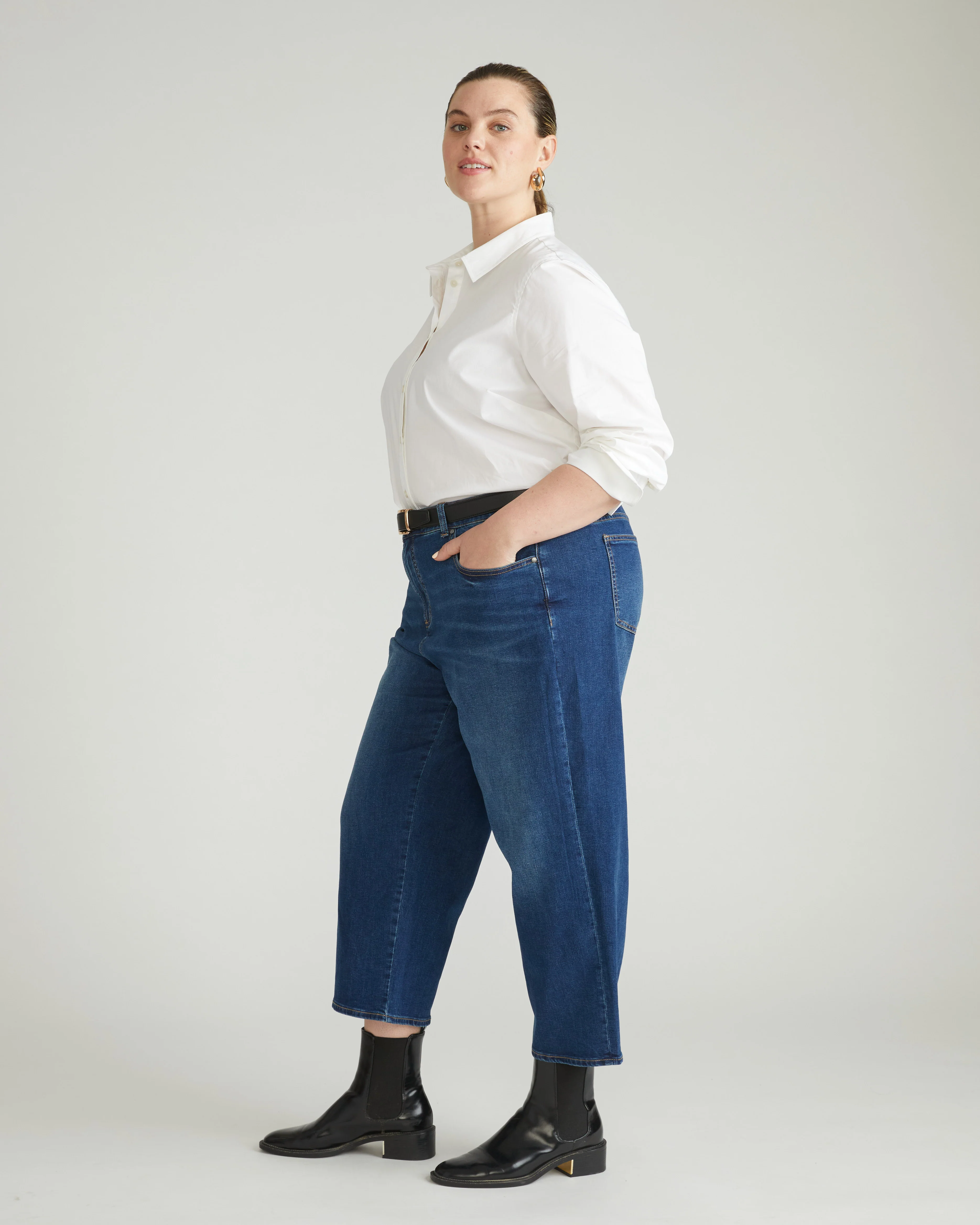 Bae Boyfriend Crop Jeans - Naval Blue Wash - Image 2