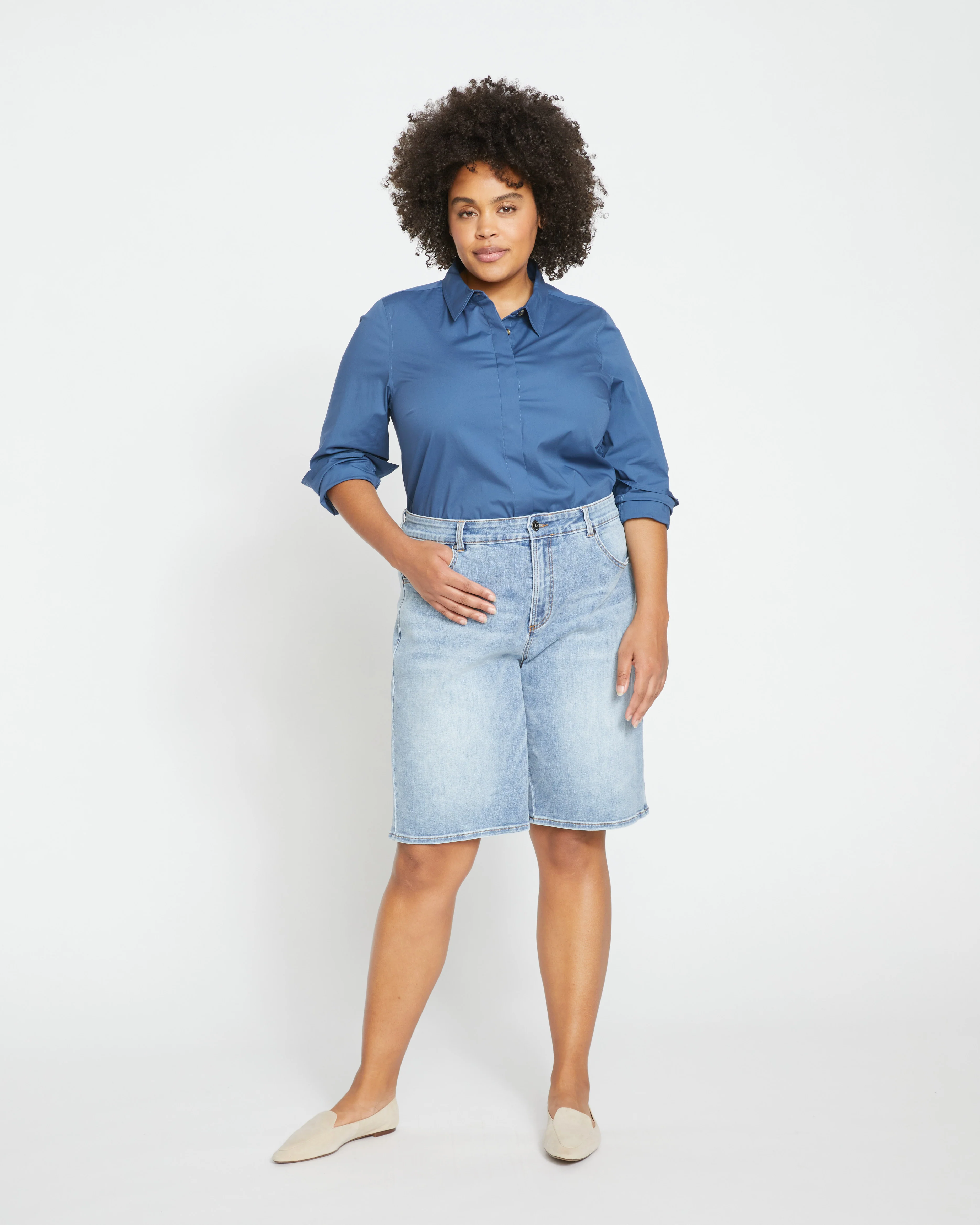 Bae Denim Shorts - New Wave Blue - Image 3