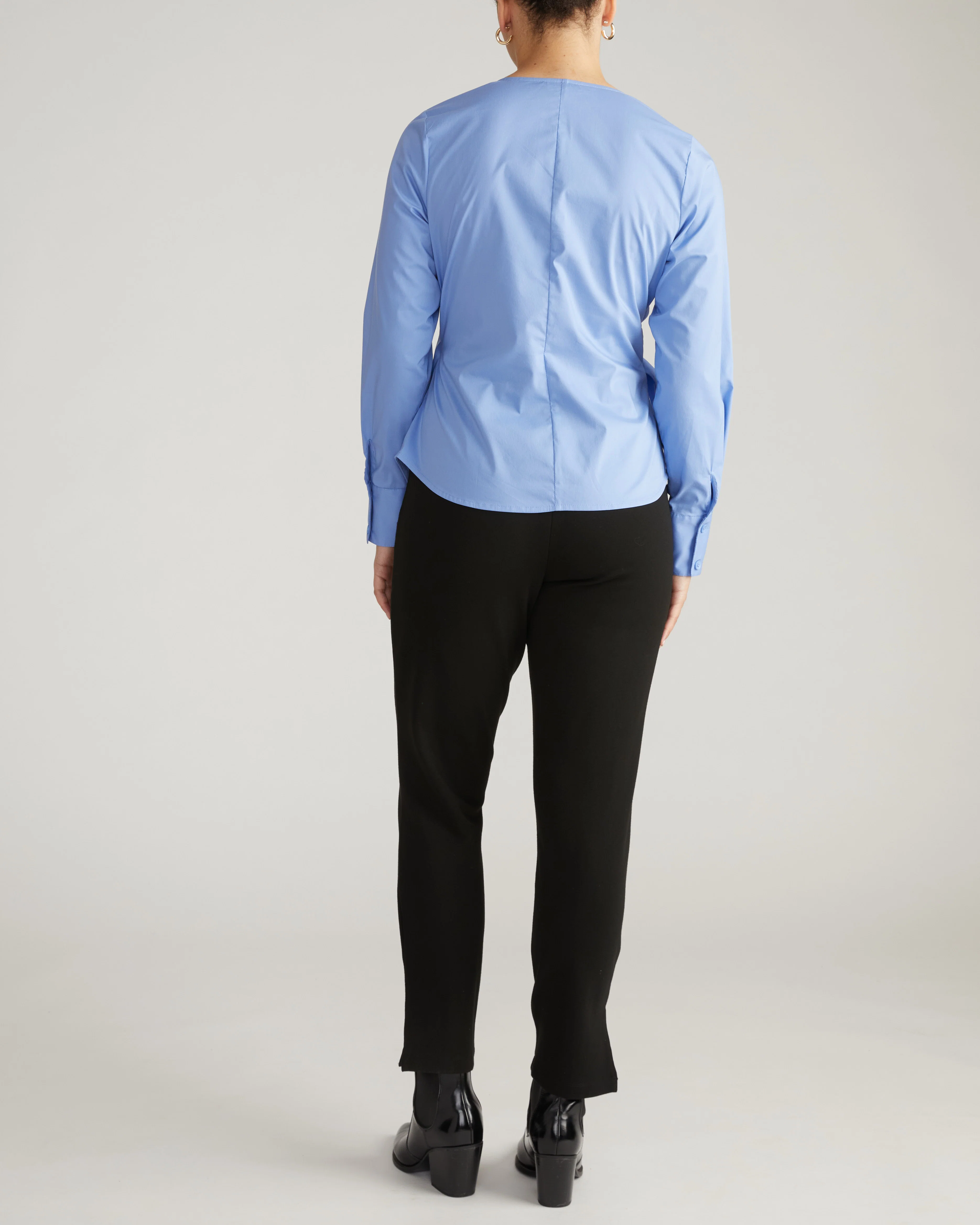 Beacon Stretch Poplin Wrap Shirt - Soft Blue - Image 6