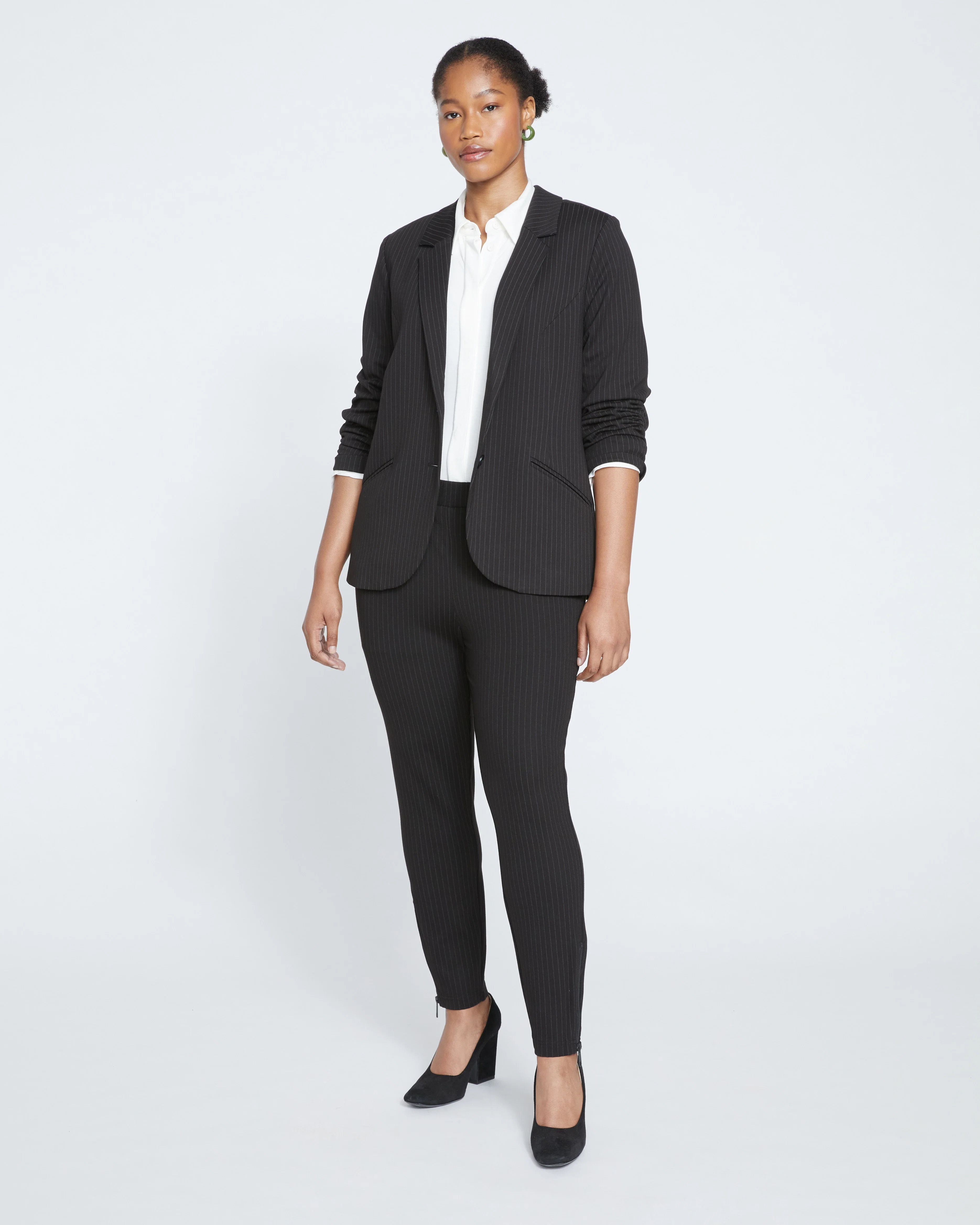 Beas Ponte Blazer - Slate Pinstripe - Image 2