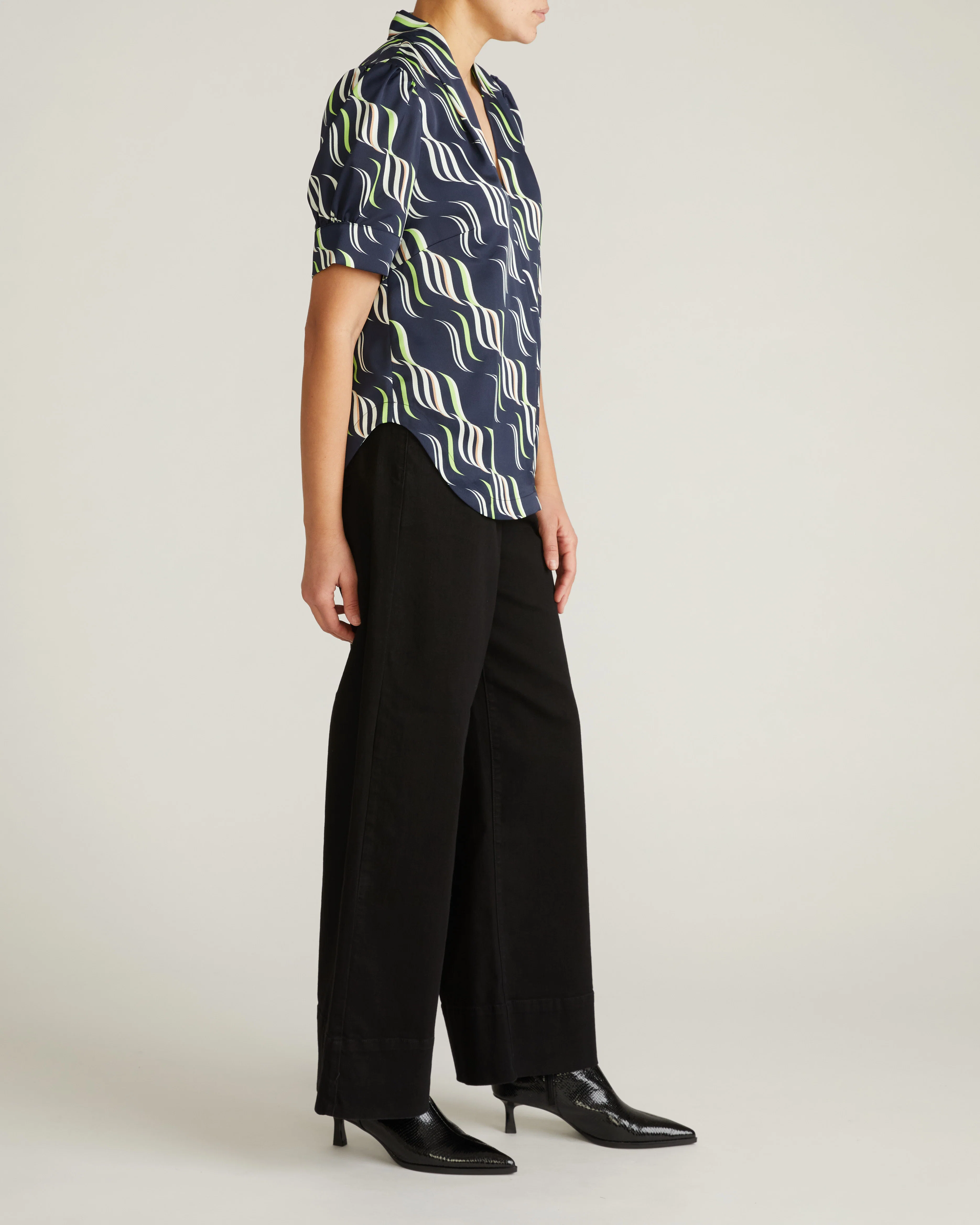 Beatrice Soft Satin Top - Paddington Ribbon Print - Image 4