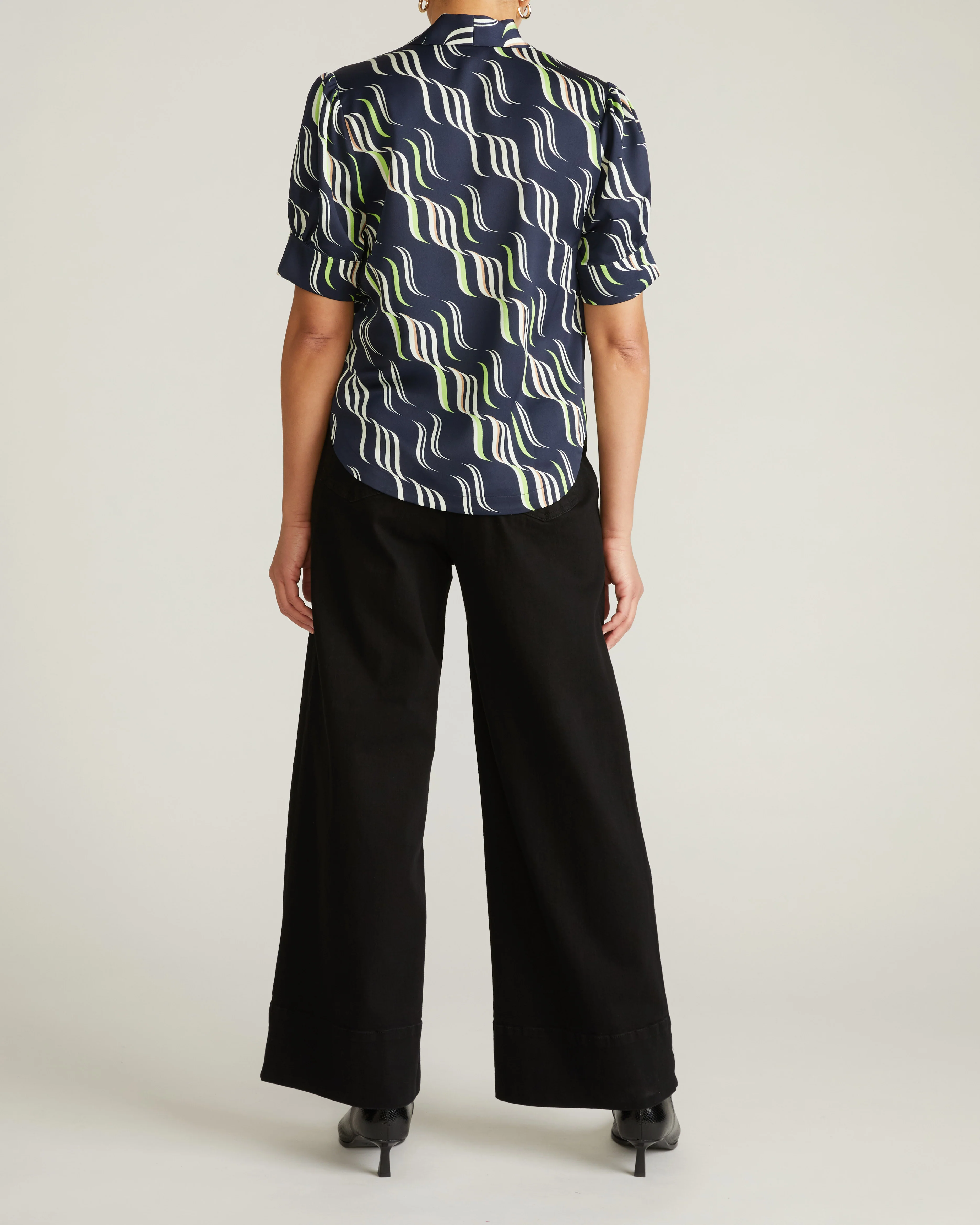 Beatrice Soft Satin Top - Paddington Ribbon Print - Image 5