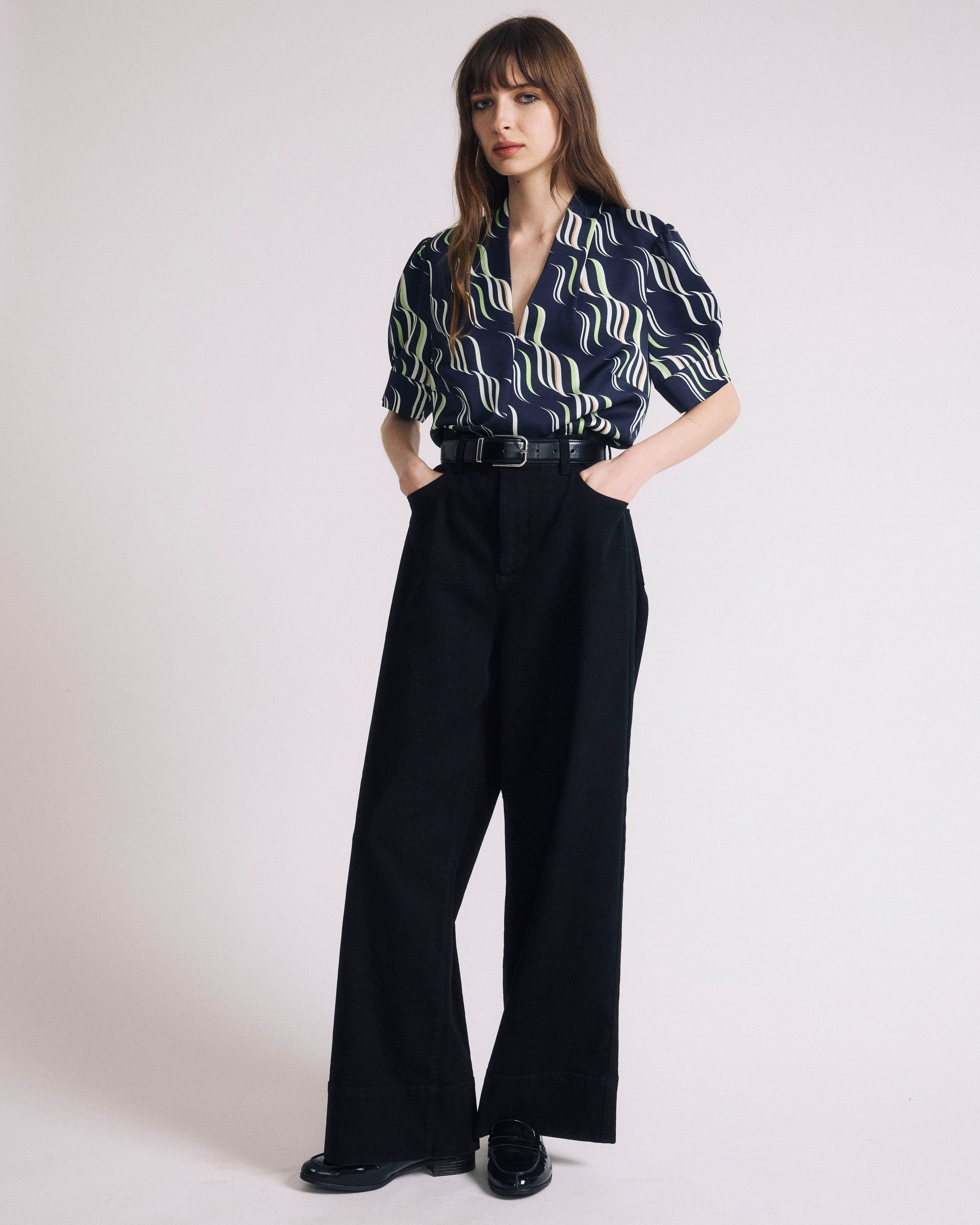 Beatrice Soft Satin Top - Paddington Ribbon Print - Image 6