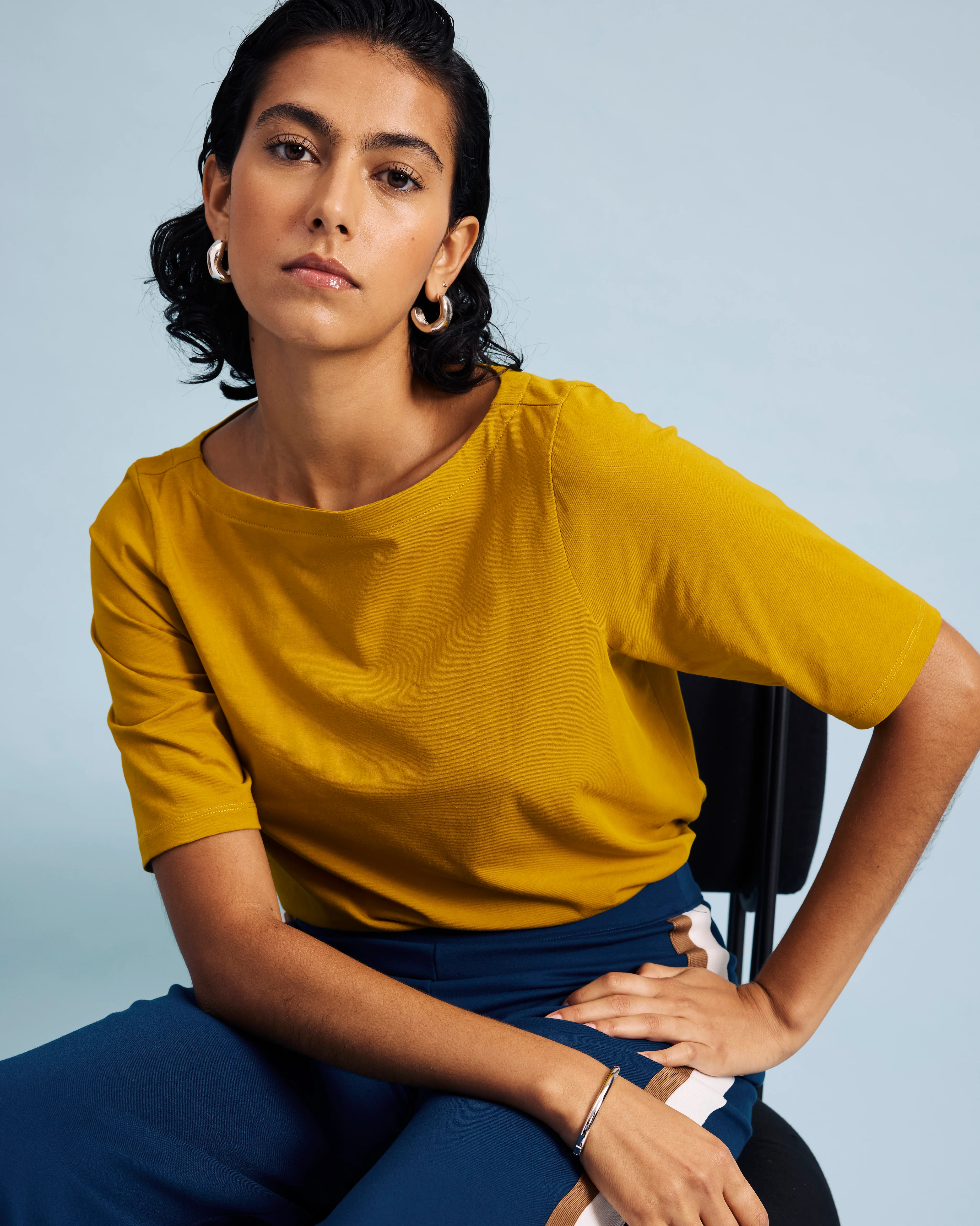 Bella Boatneck Tee - Mustard