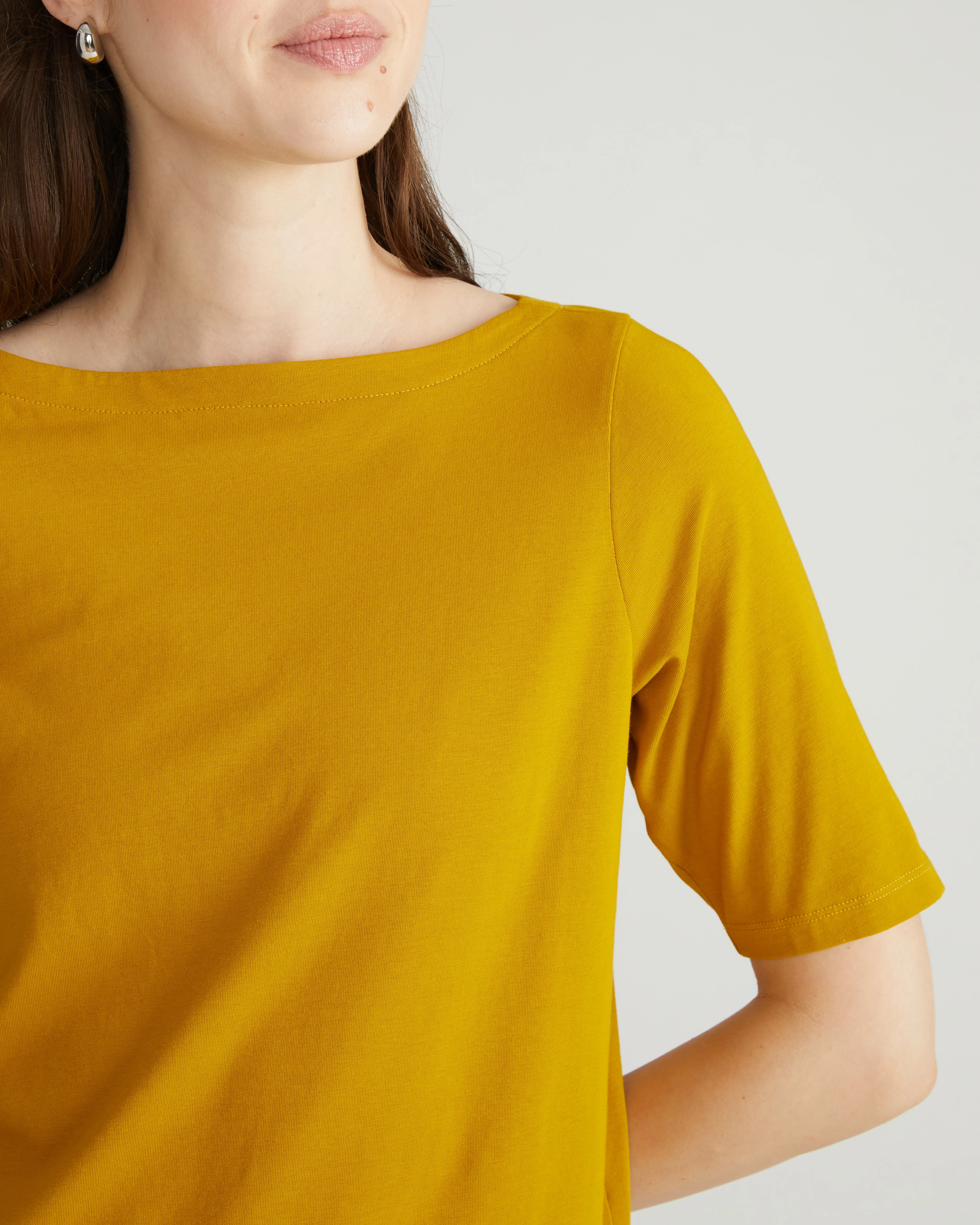 Bella Boatneck Tee - Mustard - Image 5