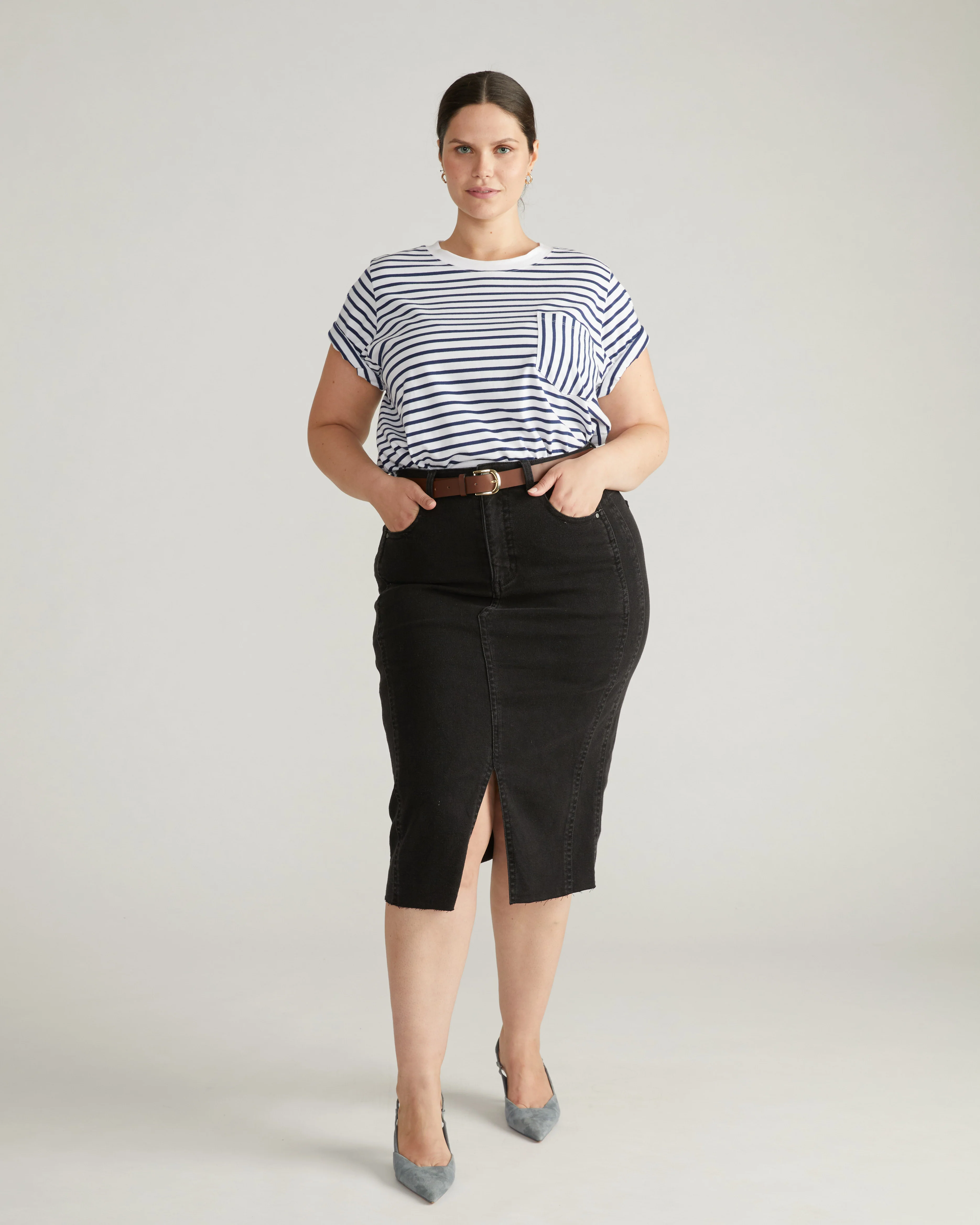Breton Stripe Garcon Tee - White/Cenote Stripe - Image 3