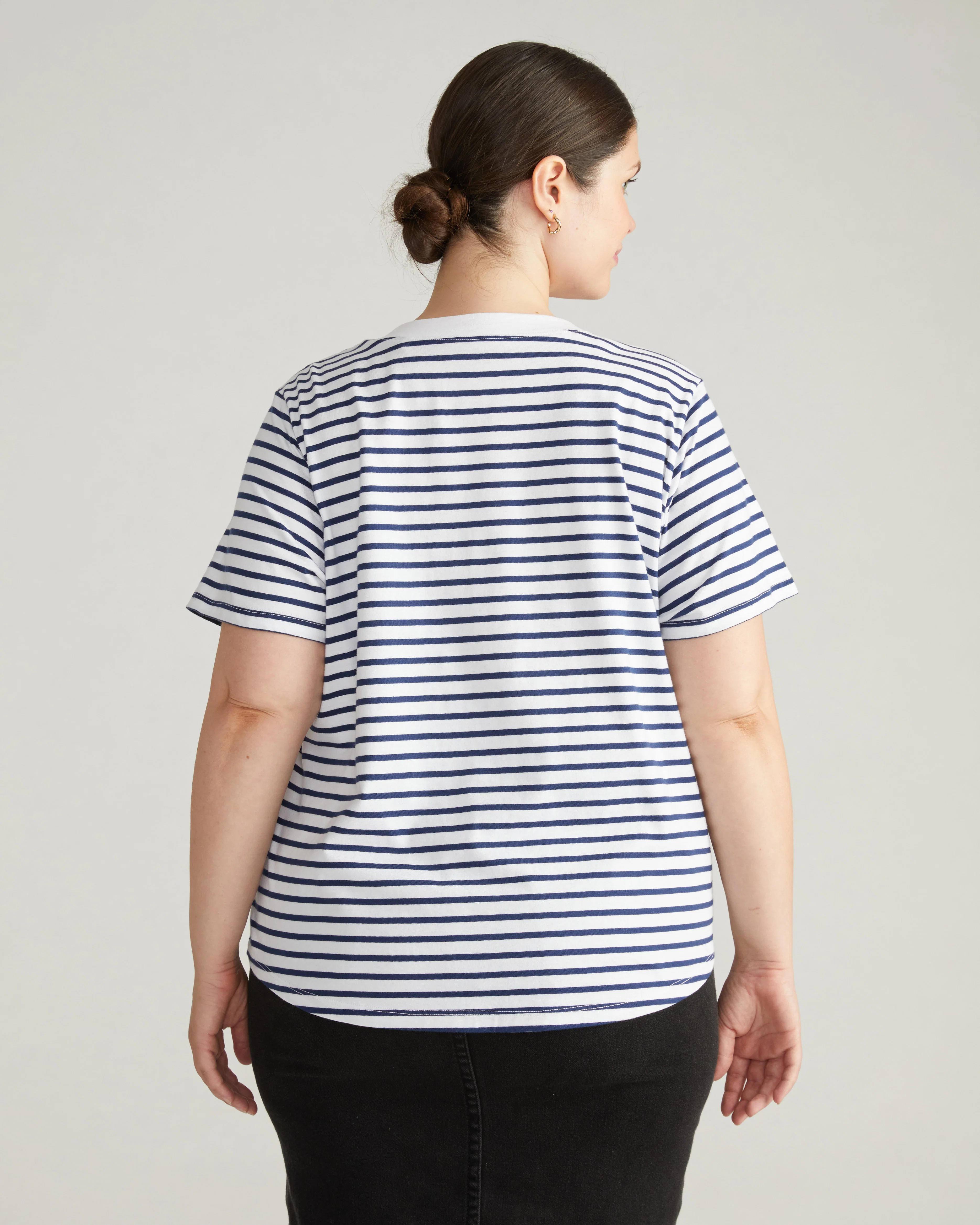 Breton Stripe Garcon Tee - White/Cenote Stripe - Image 5