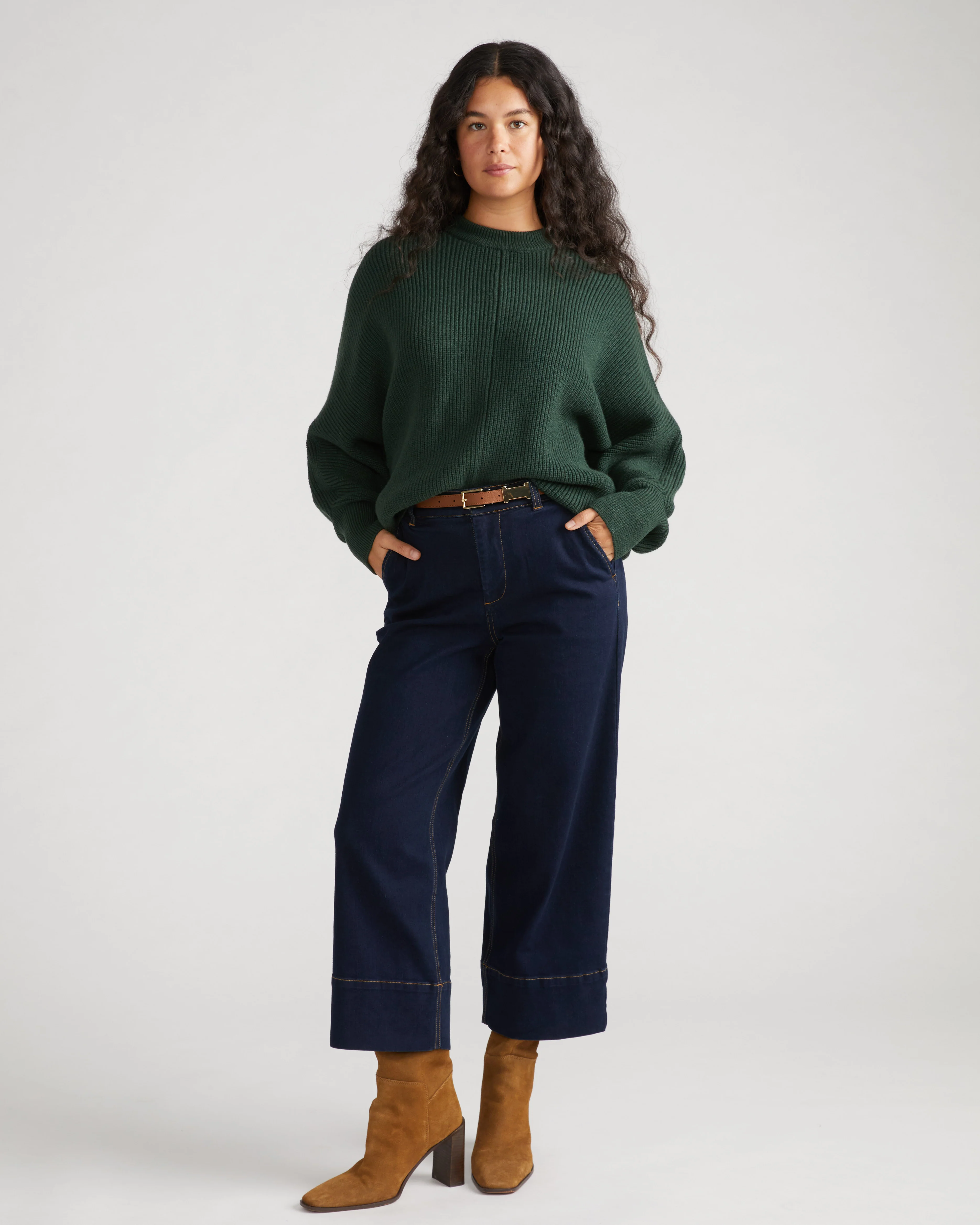 Carol High Rise Cropped Jeans - Dark Indigo - Image 2