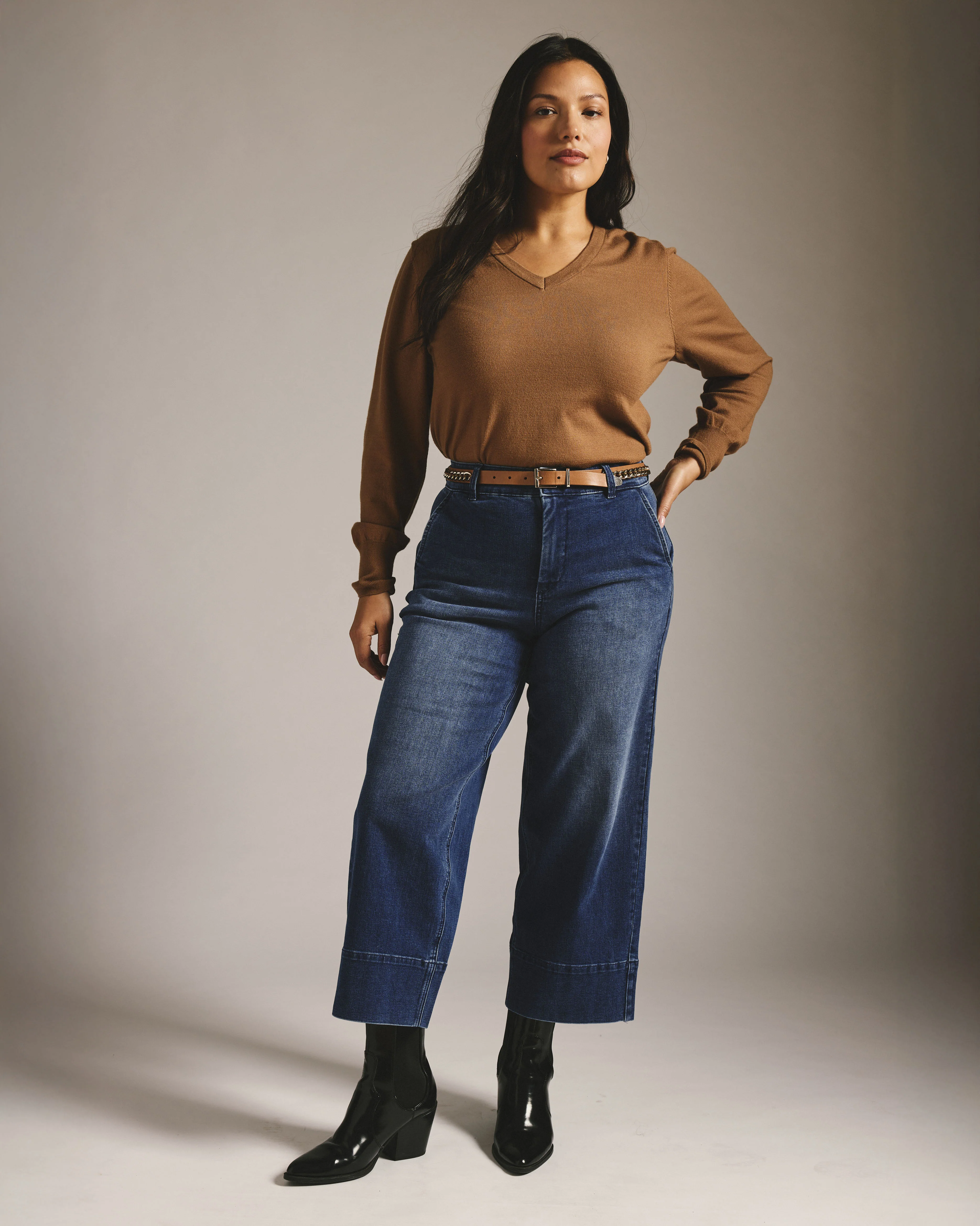 Carol High Rise Cropped Jeans - True Blue - Image 3