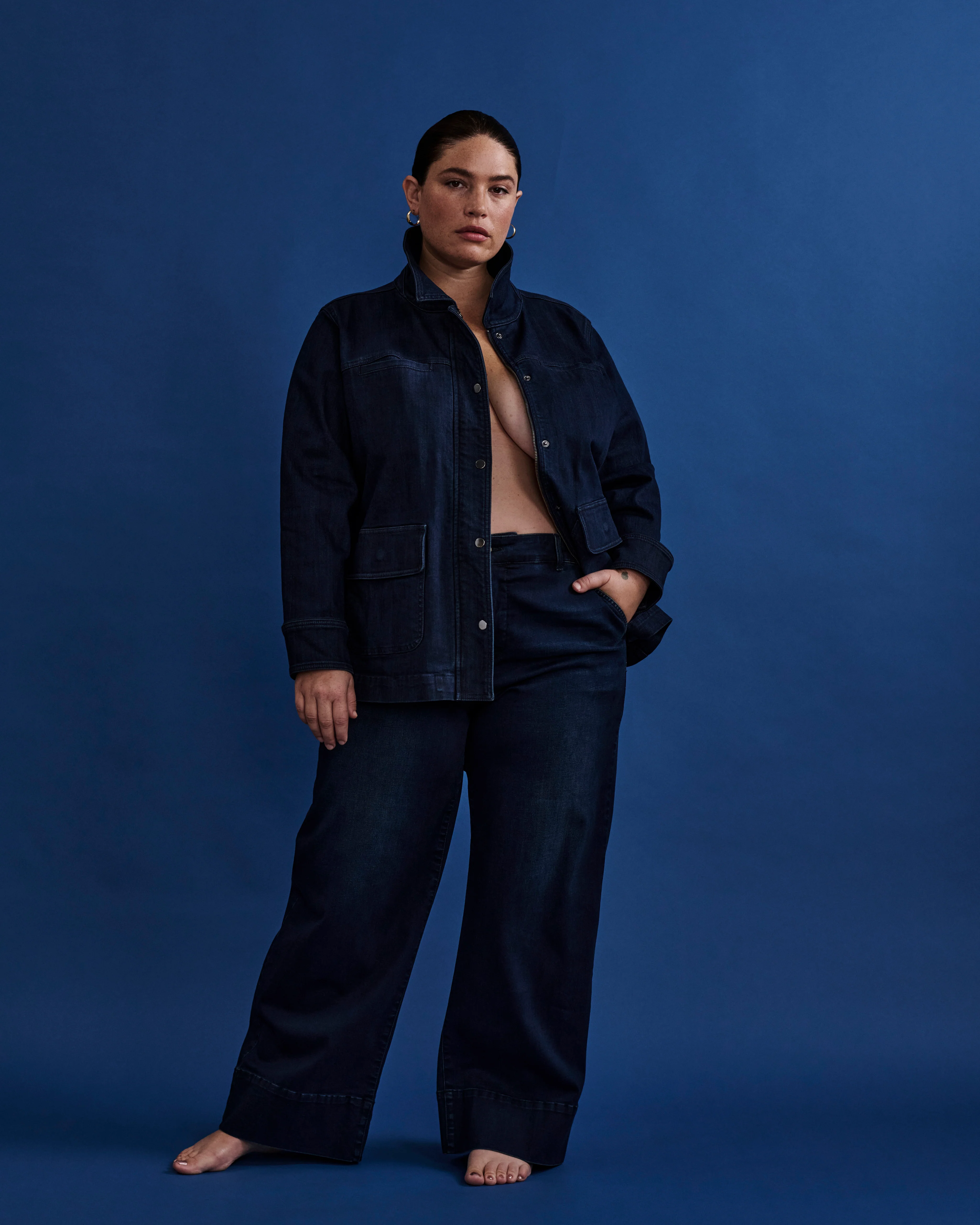 Denim Utility Jacket - Dark Indigo - Image 6