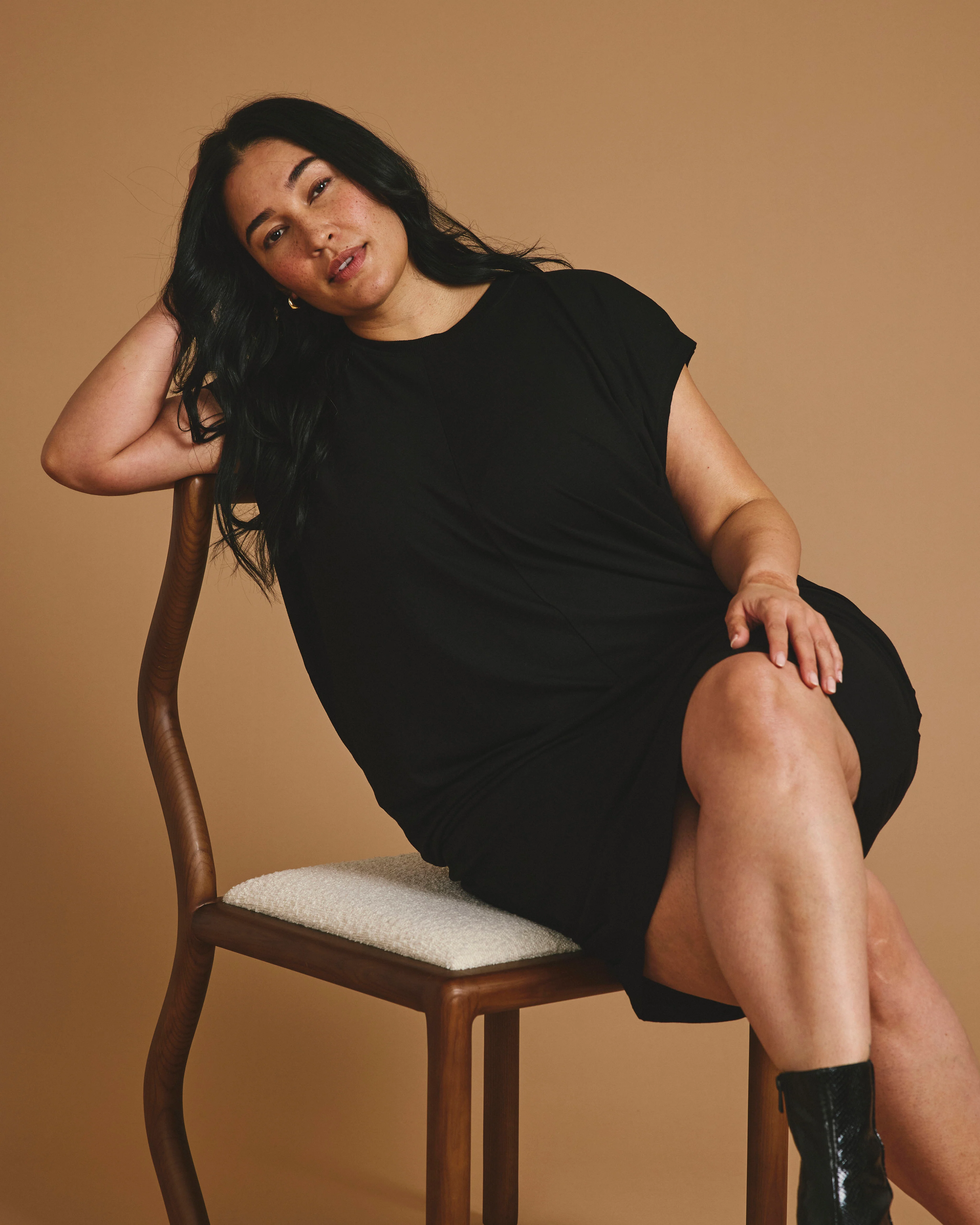 Carrea Relaxed Liquid Jersey Dress - Black - Image 4