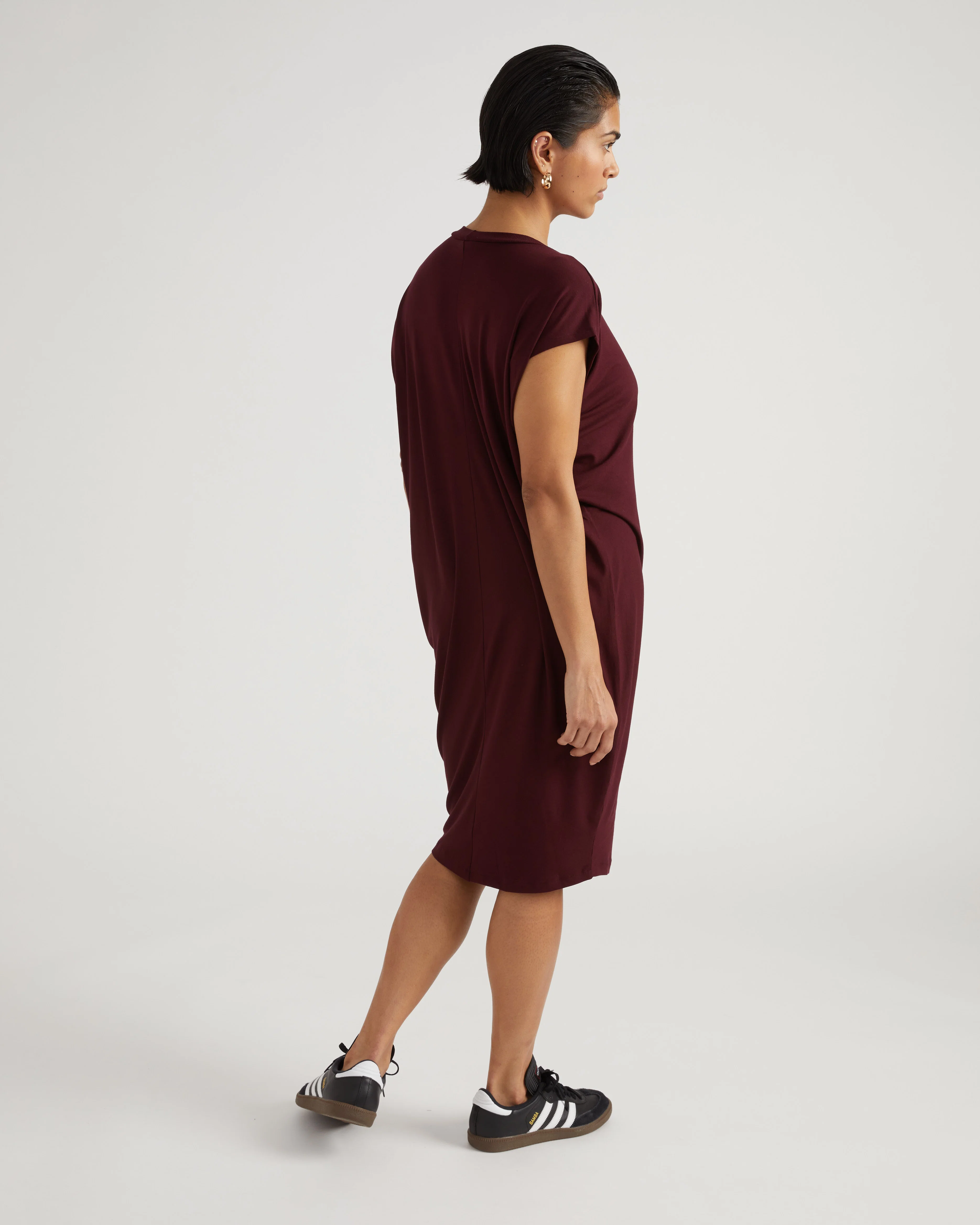 Carrea Relaxed Liquid Jersey Dress - Black Cherry - Image 3