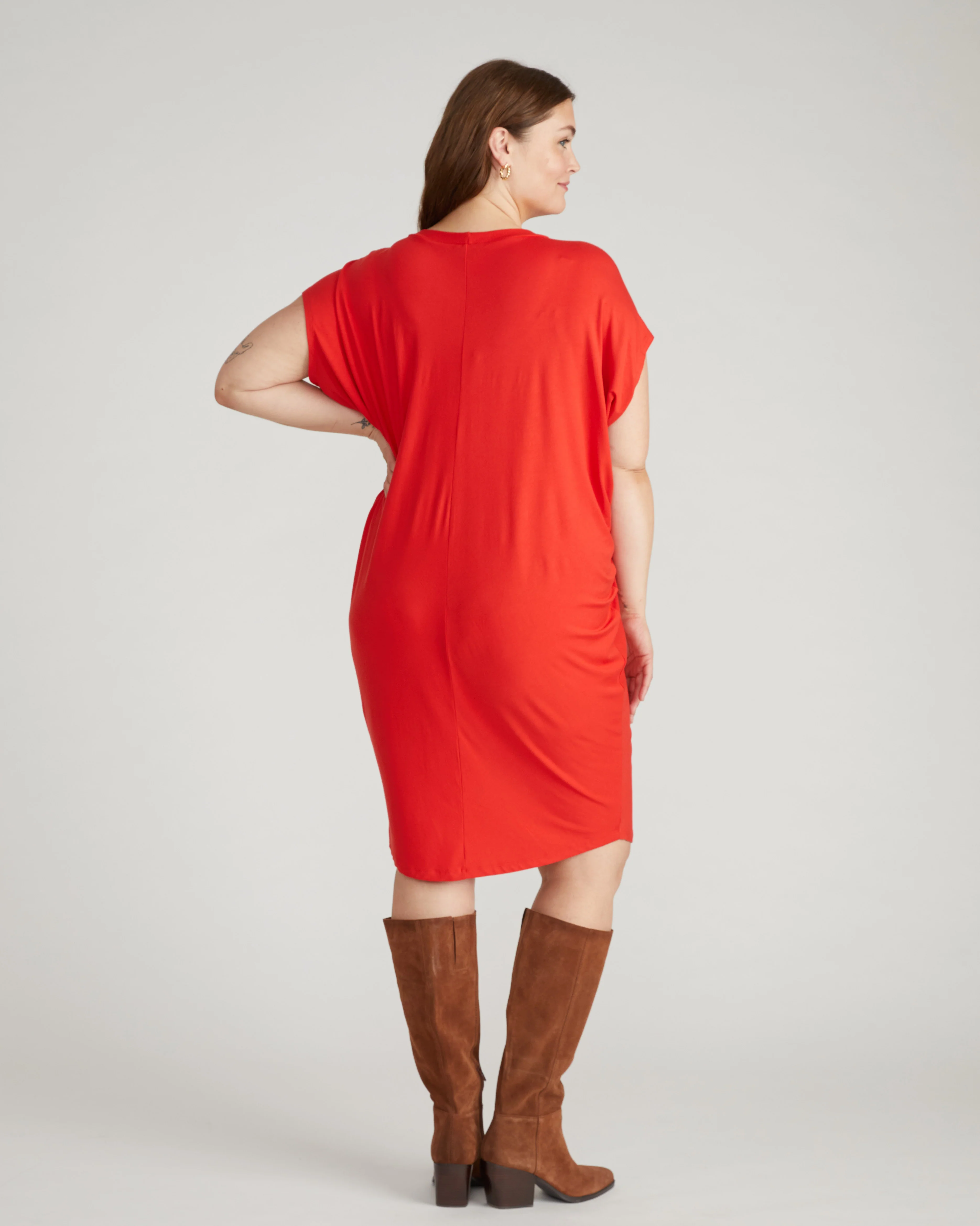 Carrea Relaxed Liquid Jersey Dress - Lipstick - Image 4