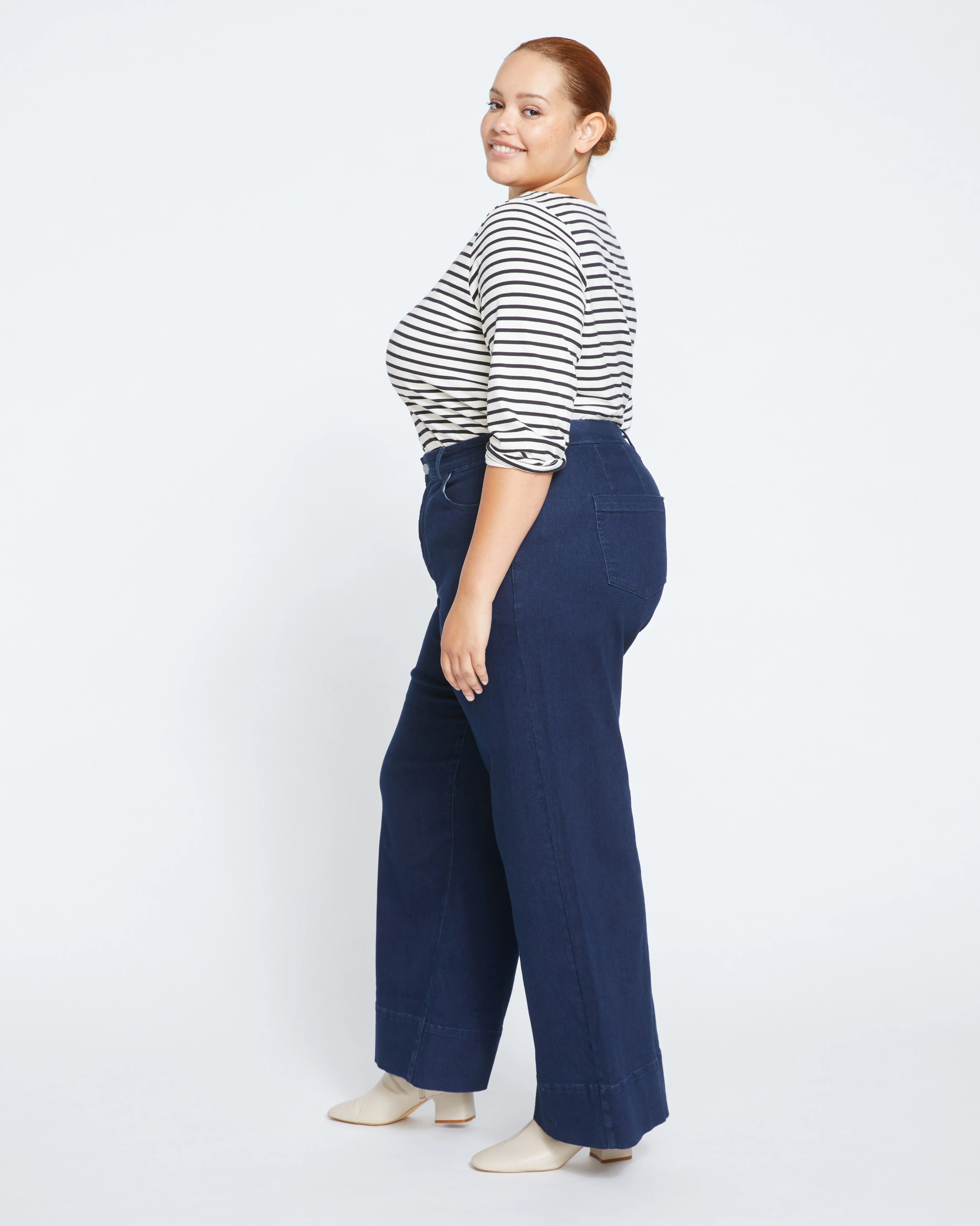 Carrie High Rise Wide Leg Jeans - Dark Indigo - Image 5
