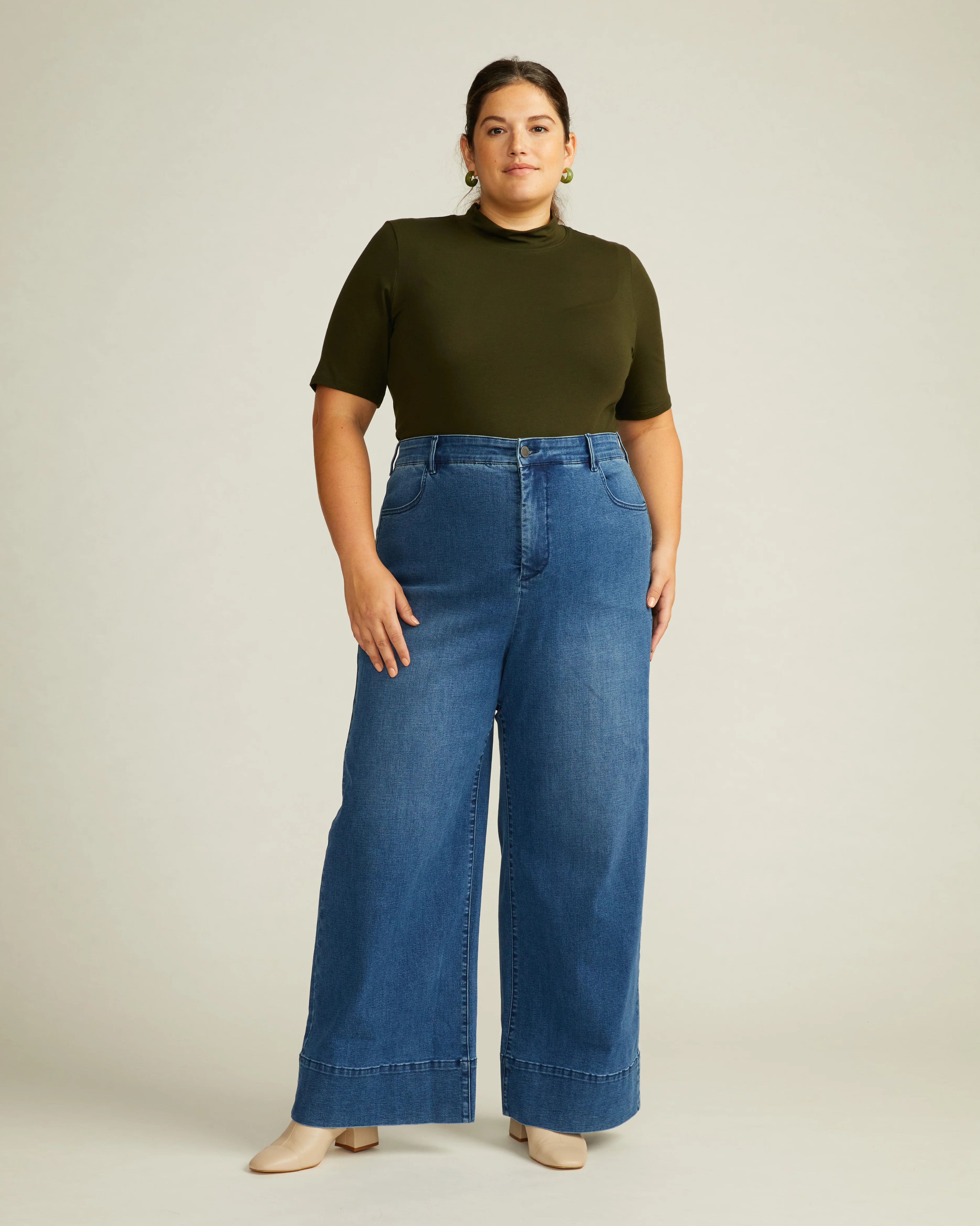 Carrie High Rise Wide Leg Jeans - True Blue - Image 5