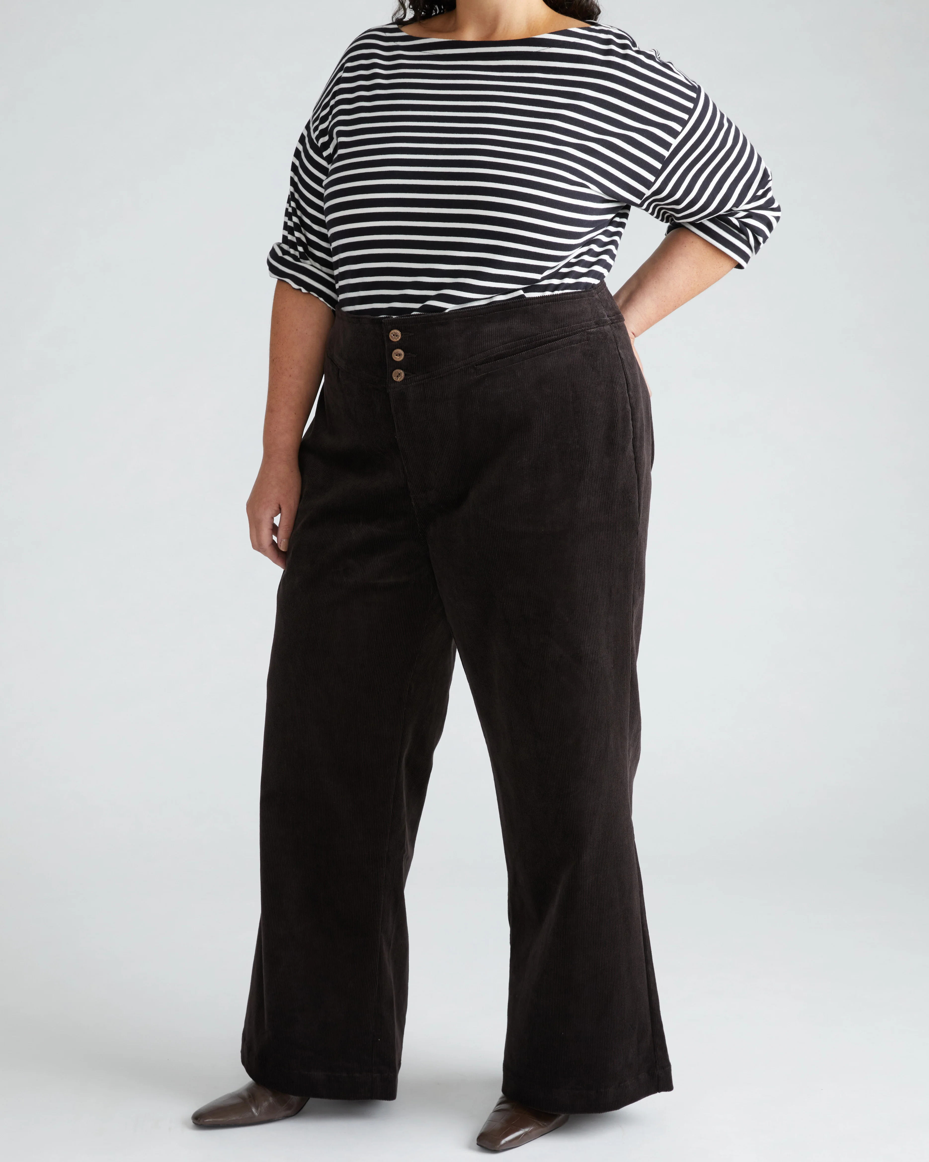 Charlie High Rise Sailor Cords - Espresso - Image 4