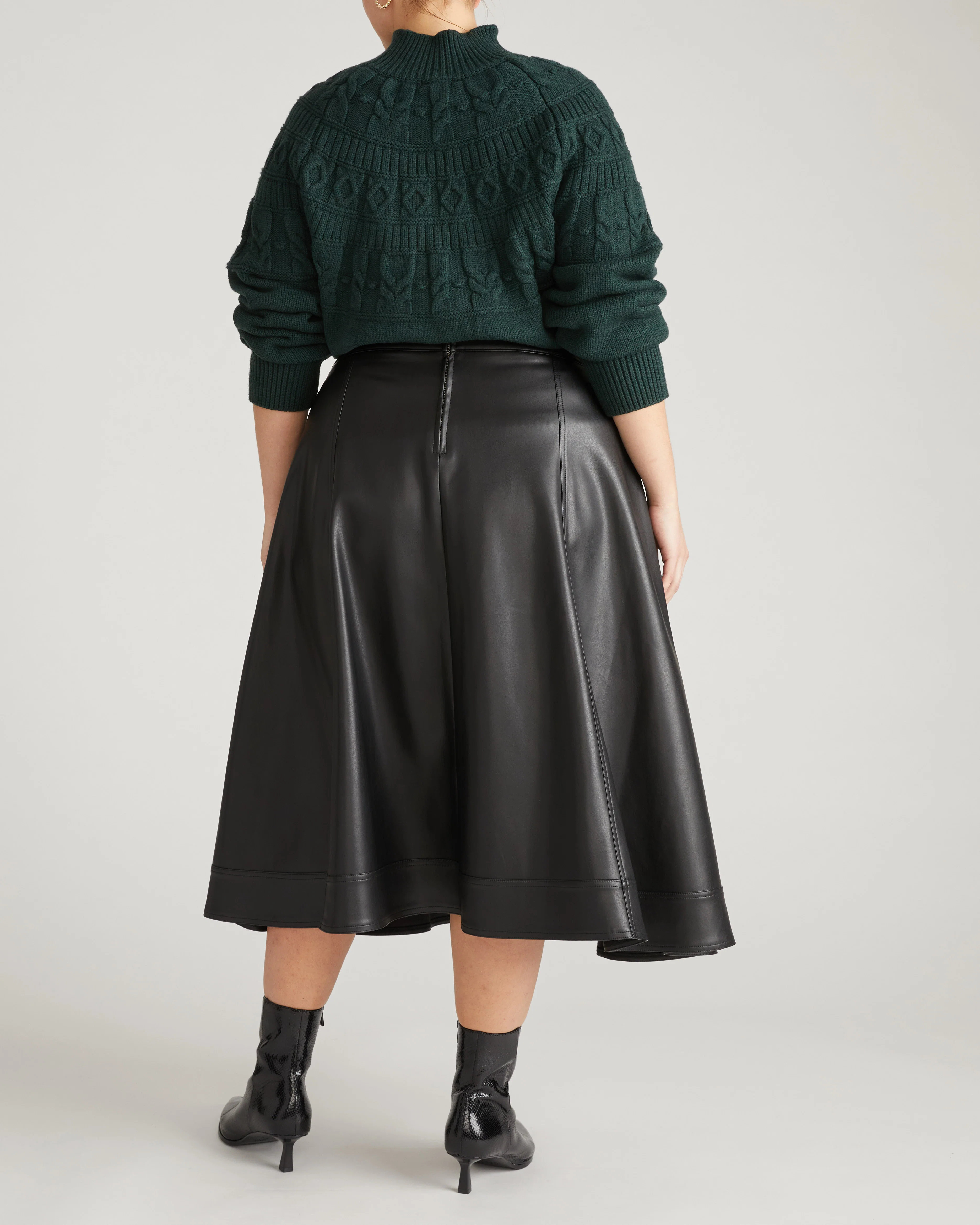 Charlotte Faux Leather Skirt - Black - Image 10