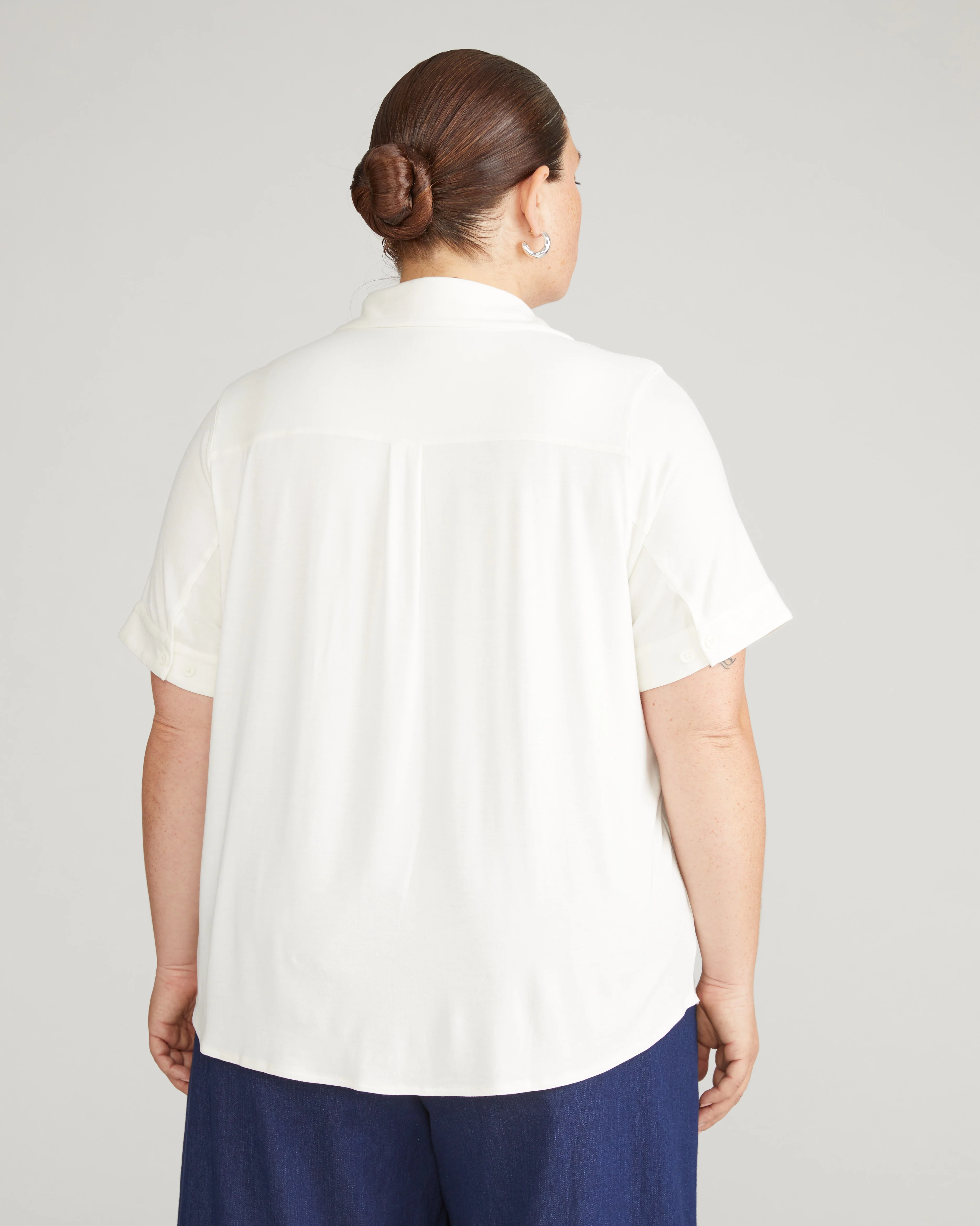 Chelsea Liquid Jersey Short Sleeve Shirt - White - Image 3