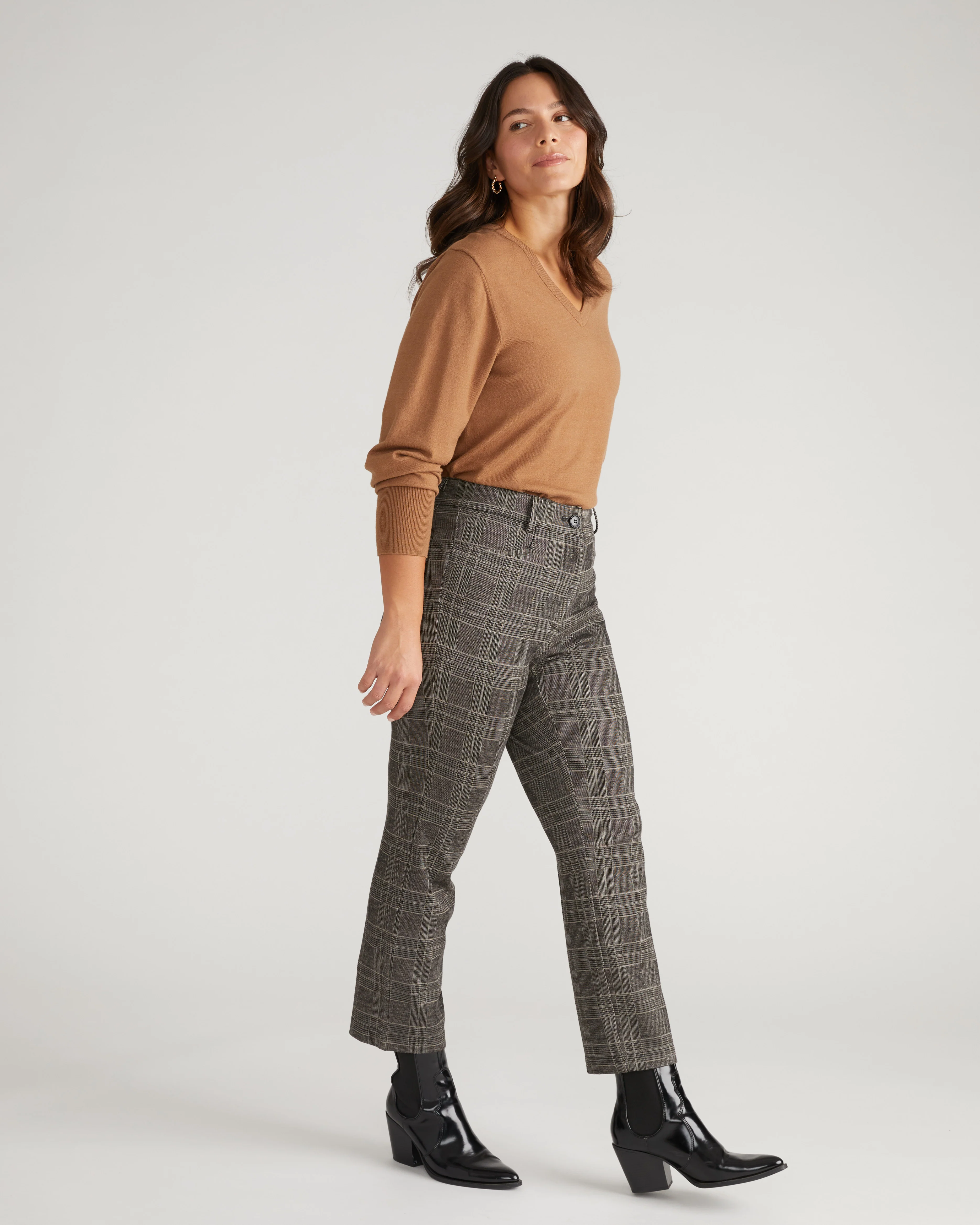 Cigarette Ponte Pants - British Plaid - Image 5