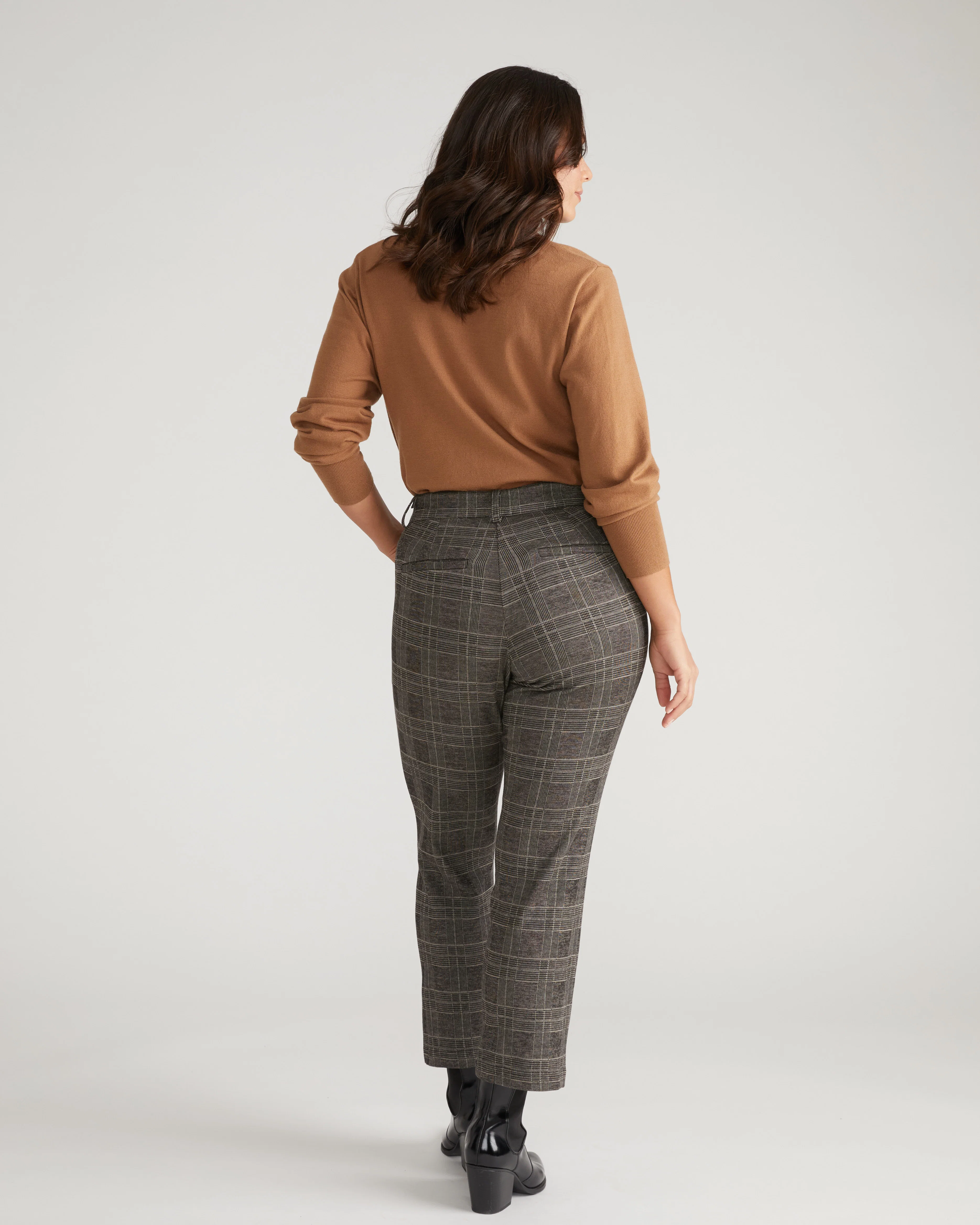 Cigarette Ponte Pants - British Plaid - Image 6