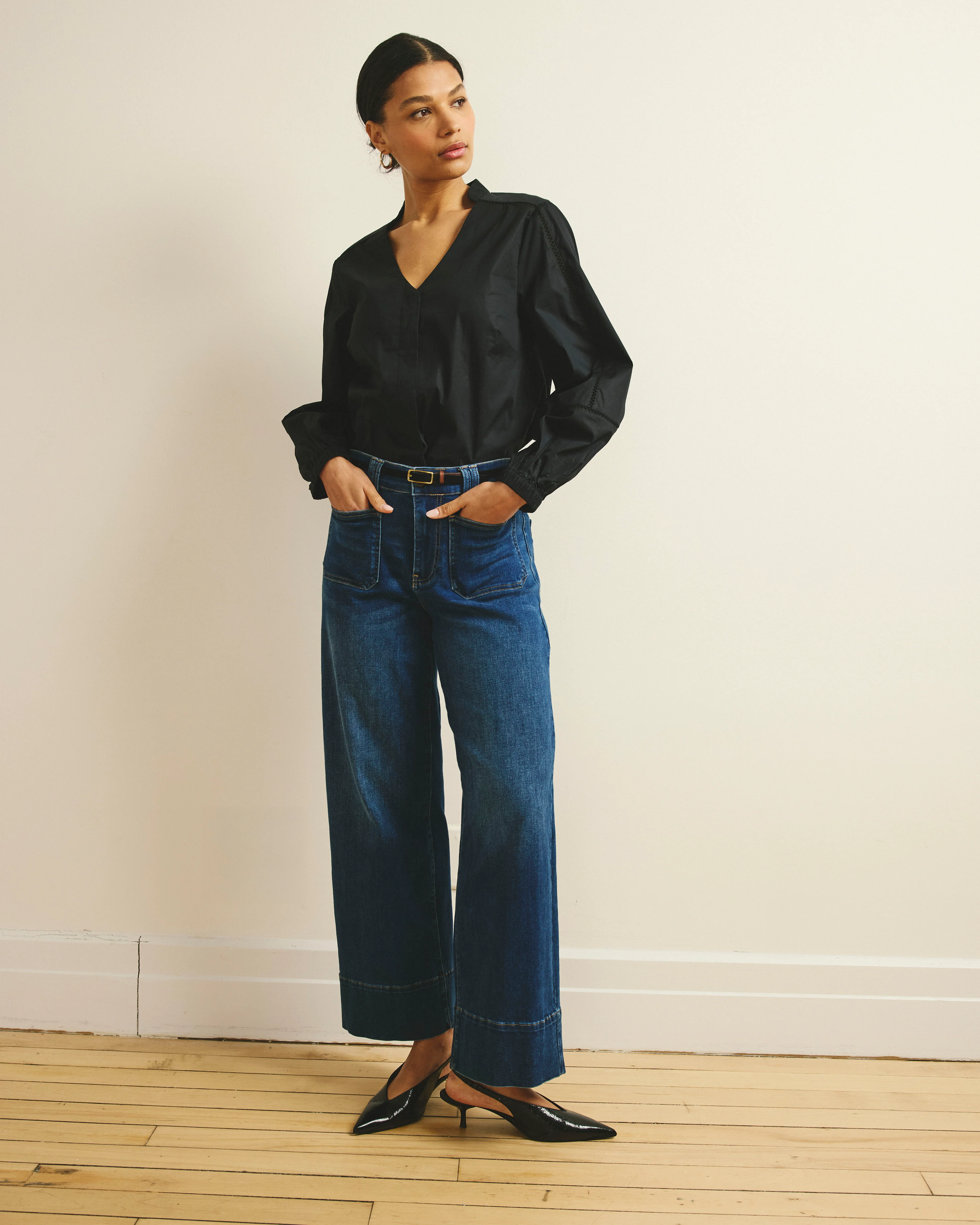 Claudia High Rise Stretch Jeans - Naval Blue Wash - Image 3