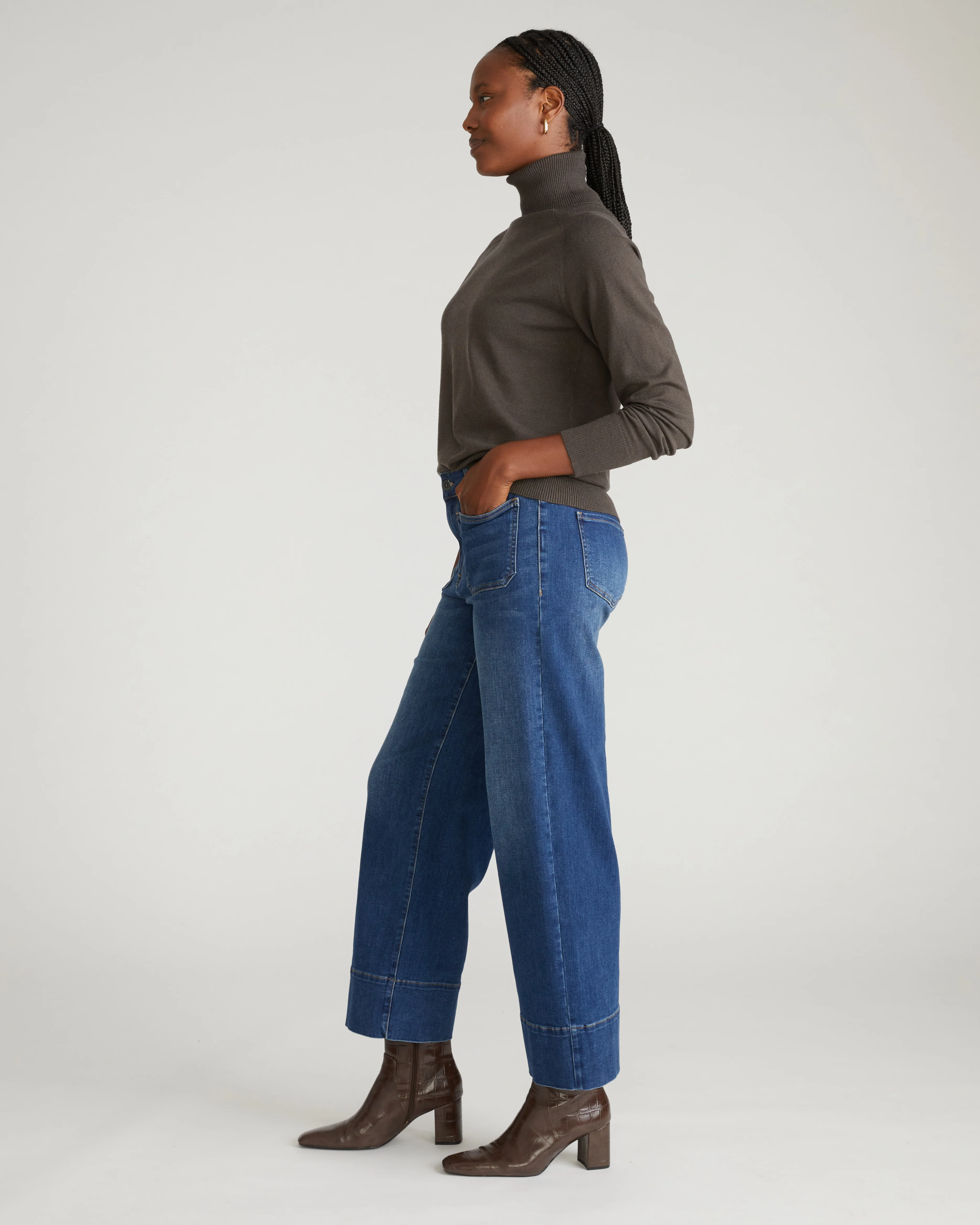 Claudia High Rise Stretch Jeans - Naval Blue Wash - Image 6