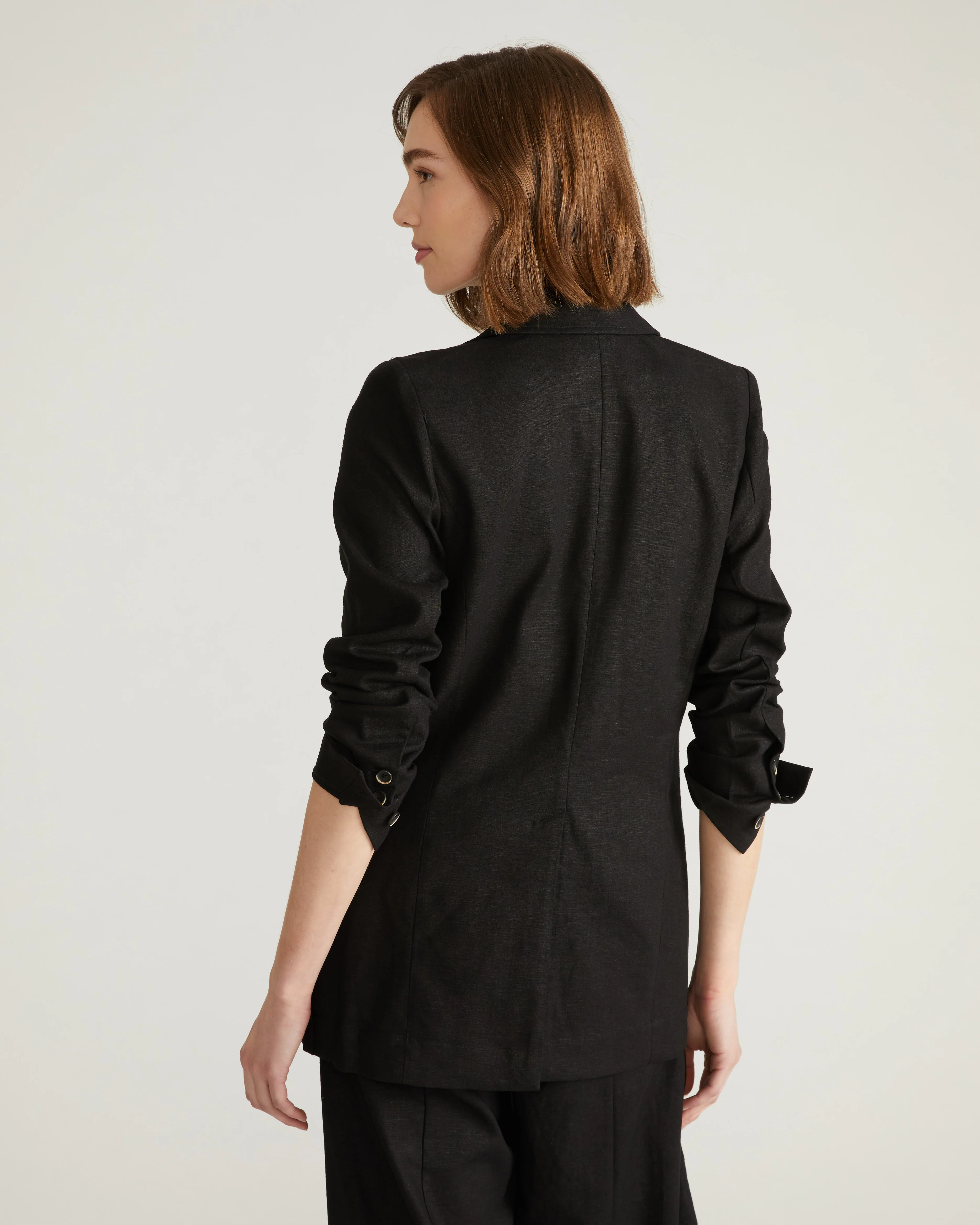 Coastal Linen Blazer - Black - Image 4