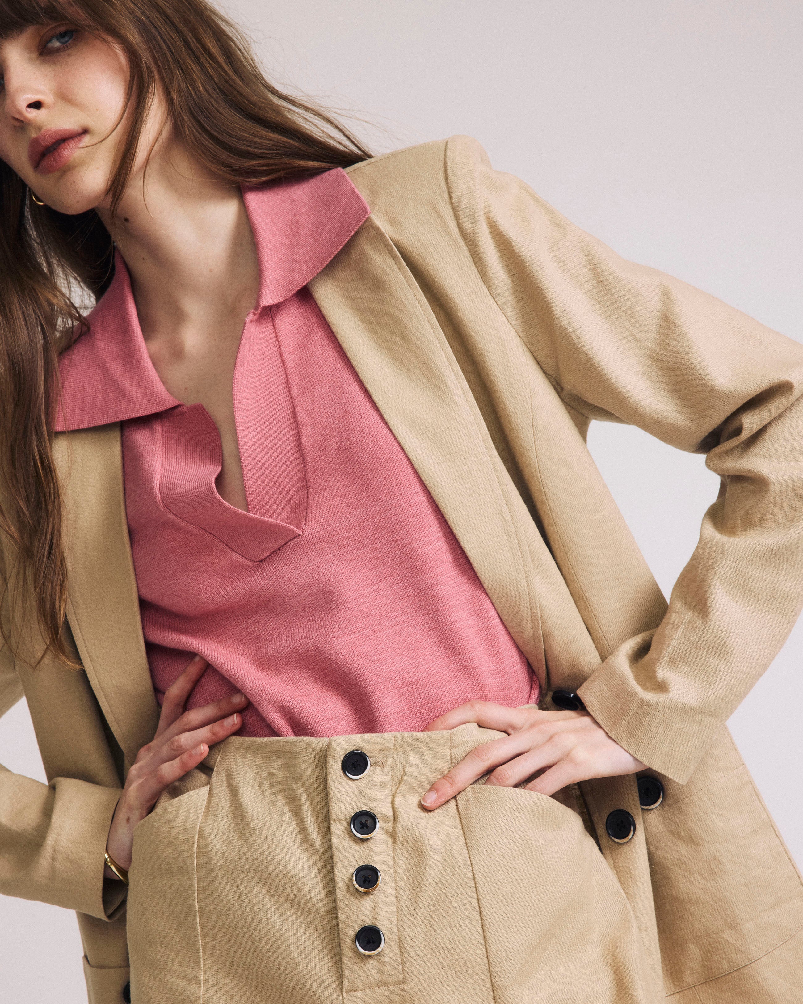 Coastal Linen Blazer - Danish Coffee - Image 3
