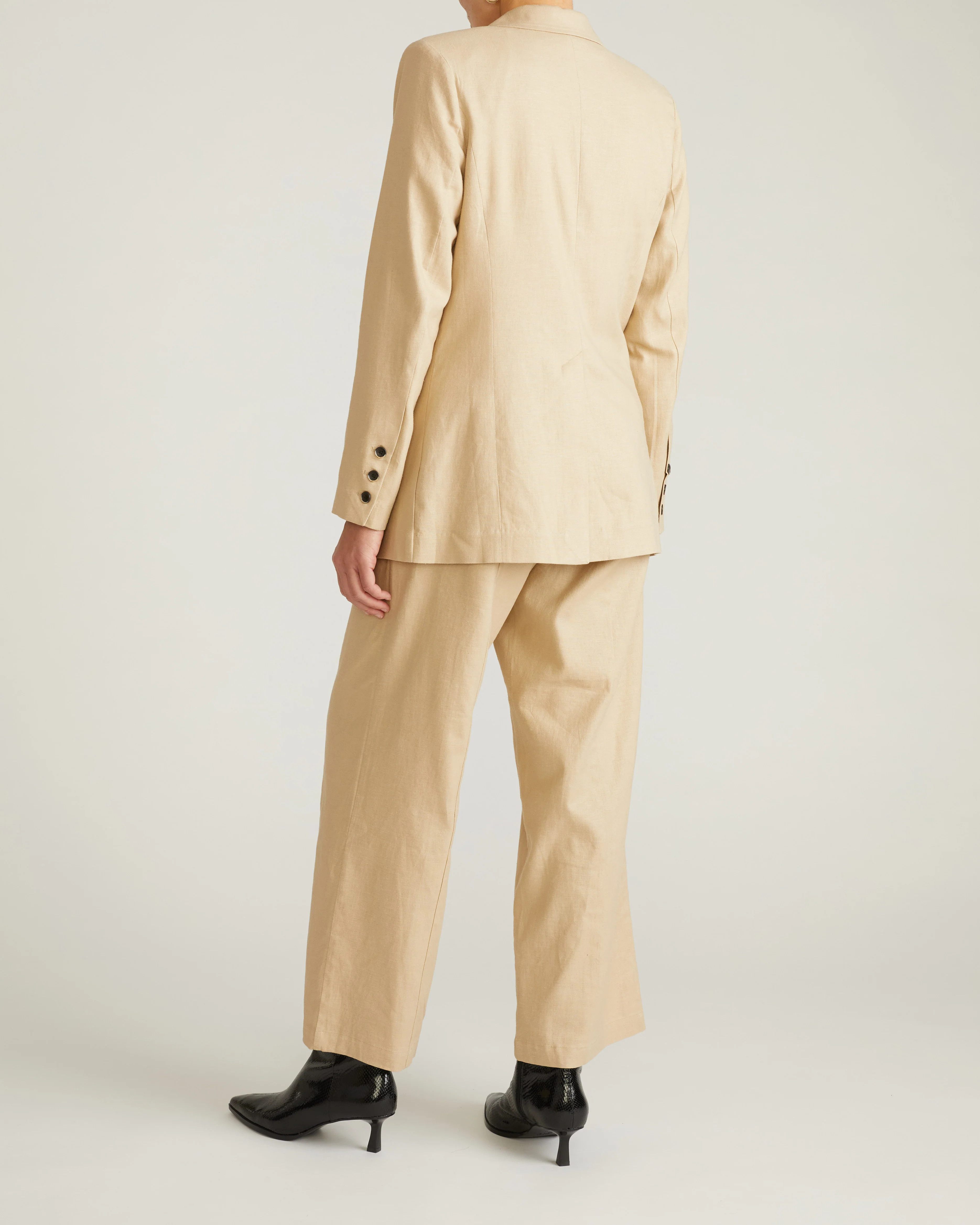 Coastal Linen Blazer - Danish Coffee - Image 9