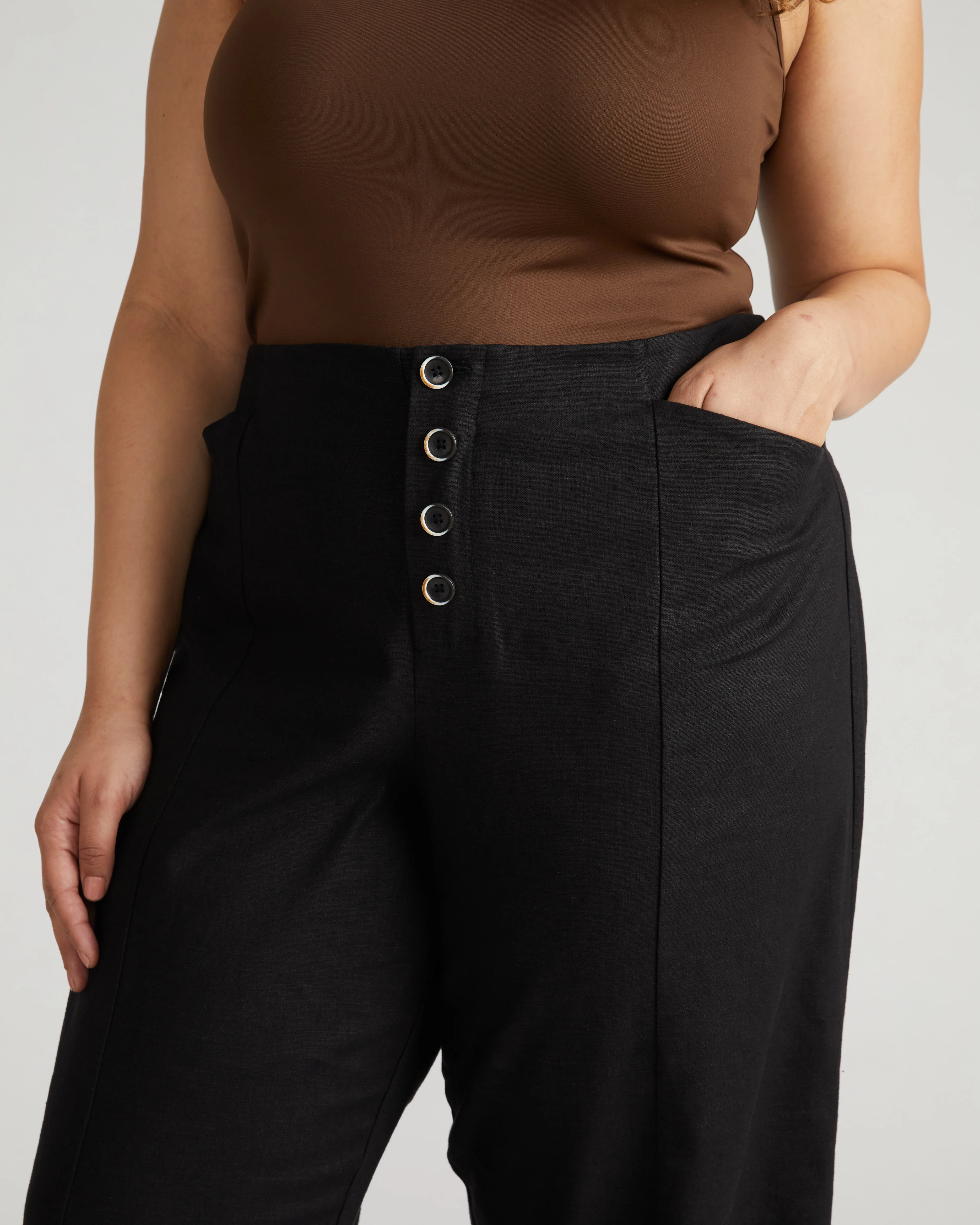 Coastal Linen Pants - Black - Image 4