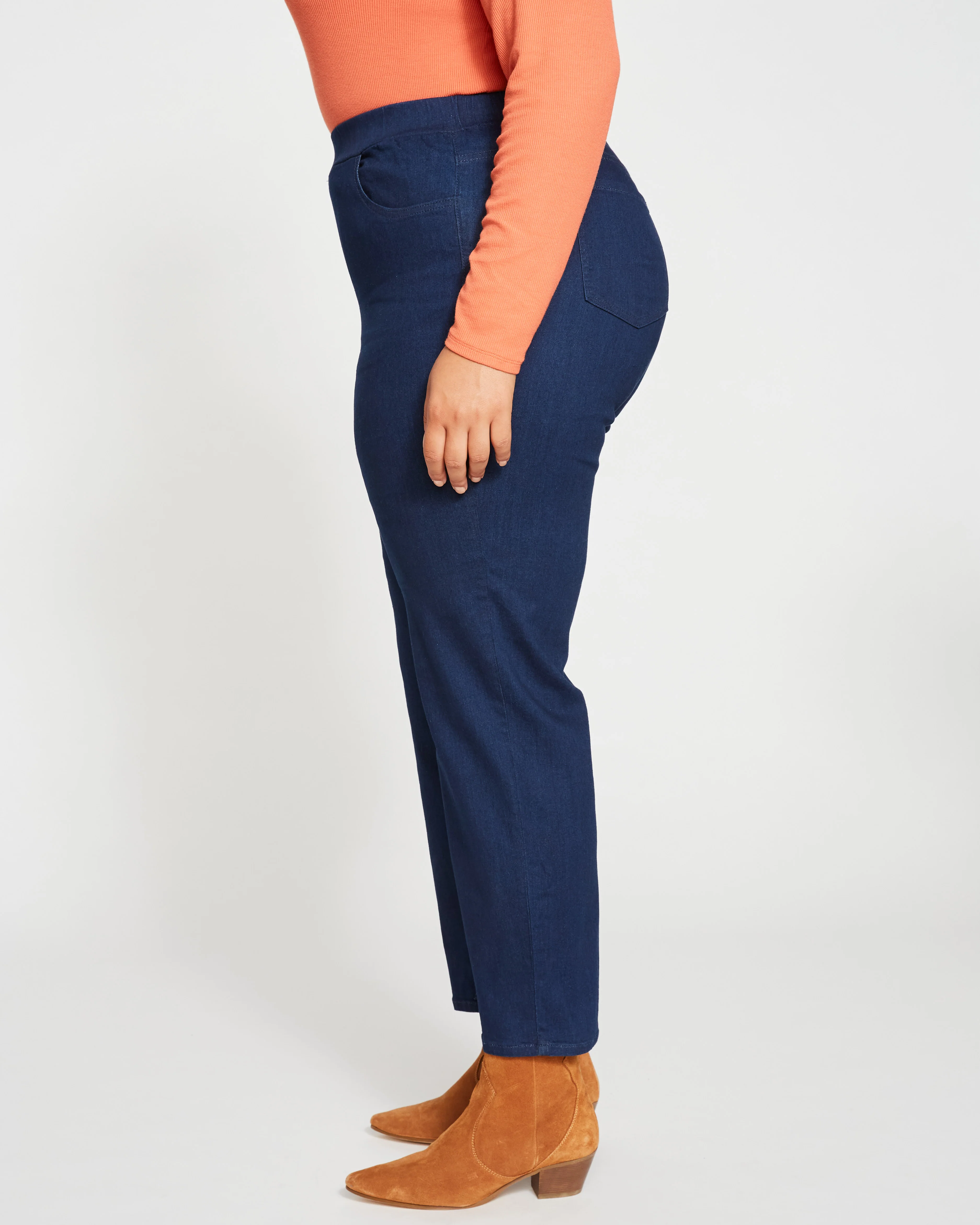 ComfortDenim Stovepipe Jeans 28 Inch - Dark Indigo - Image 3