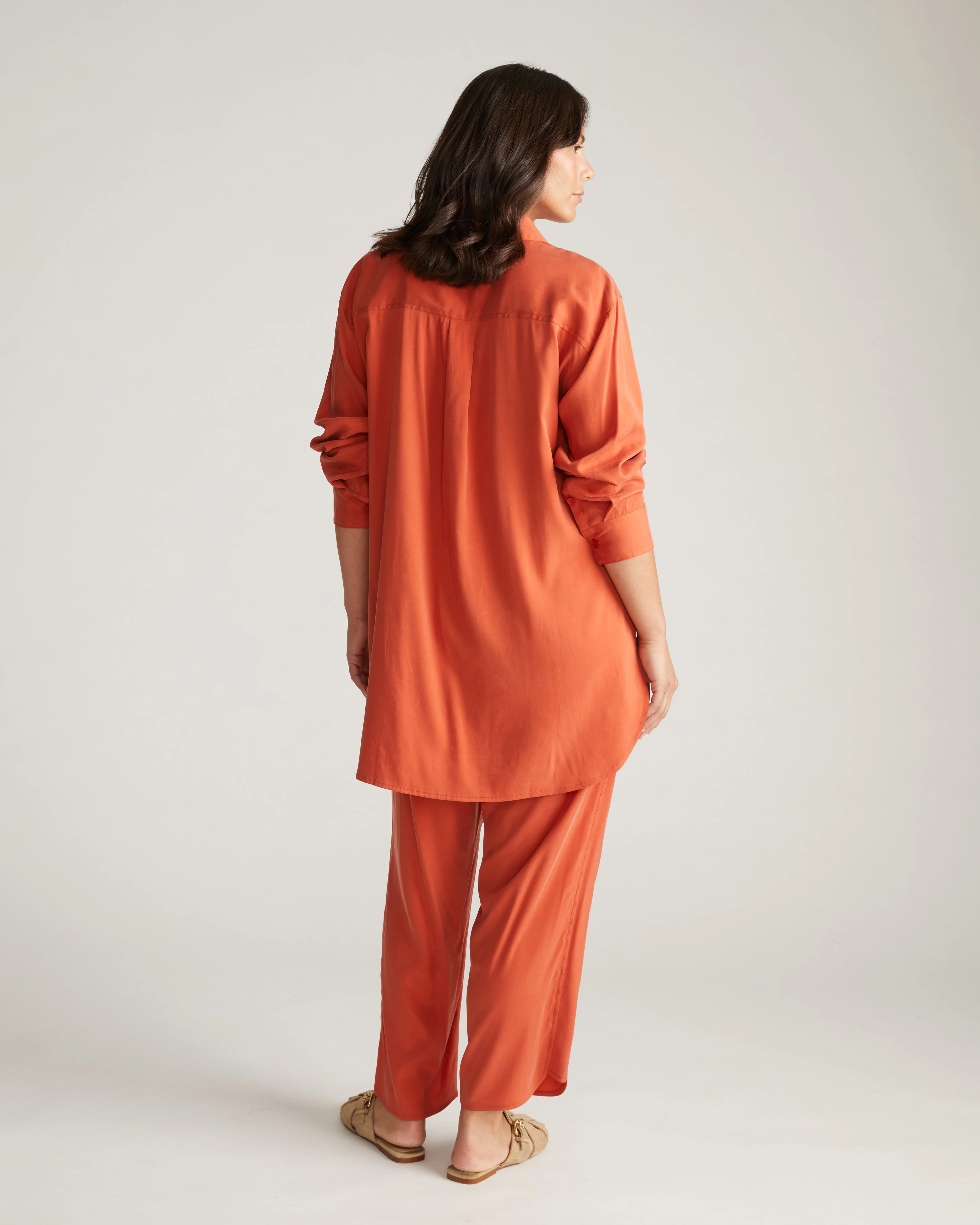 Cooling Stretch Cupro Pants - Warm Russet - Image 3