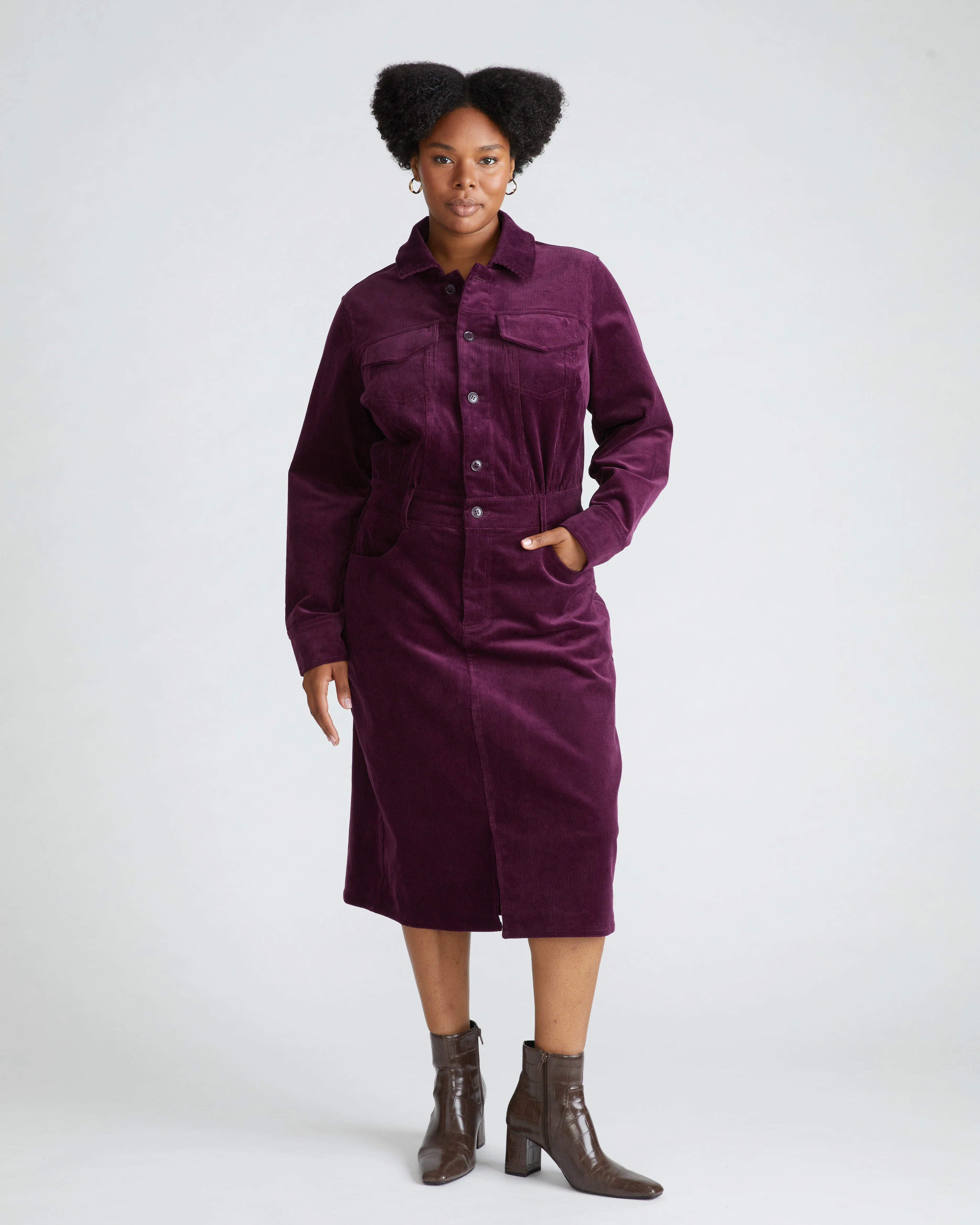 Dakota Corduroy Dress - Gamay - Image 2