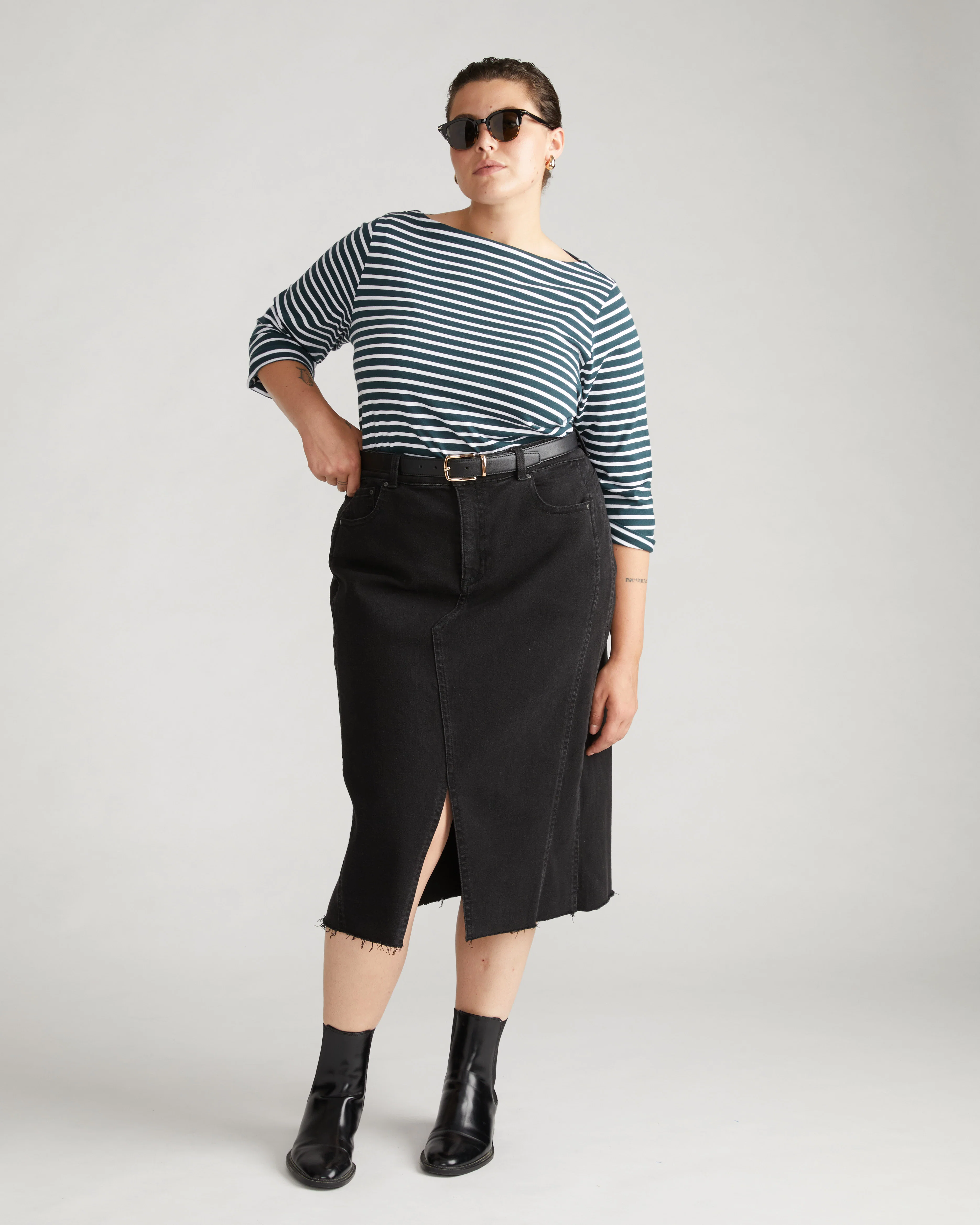 Dakota Denim Skirt - Broken Black - Image 2